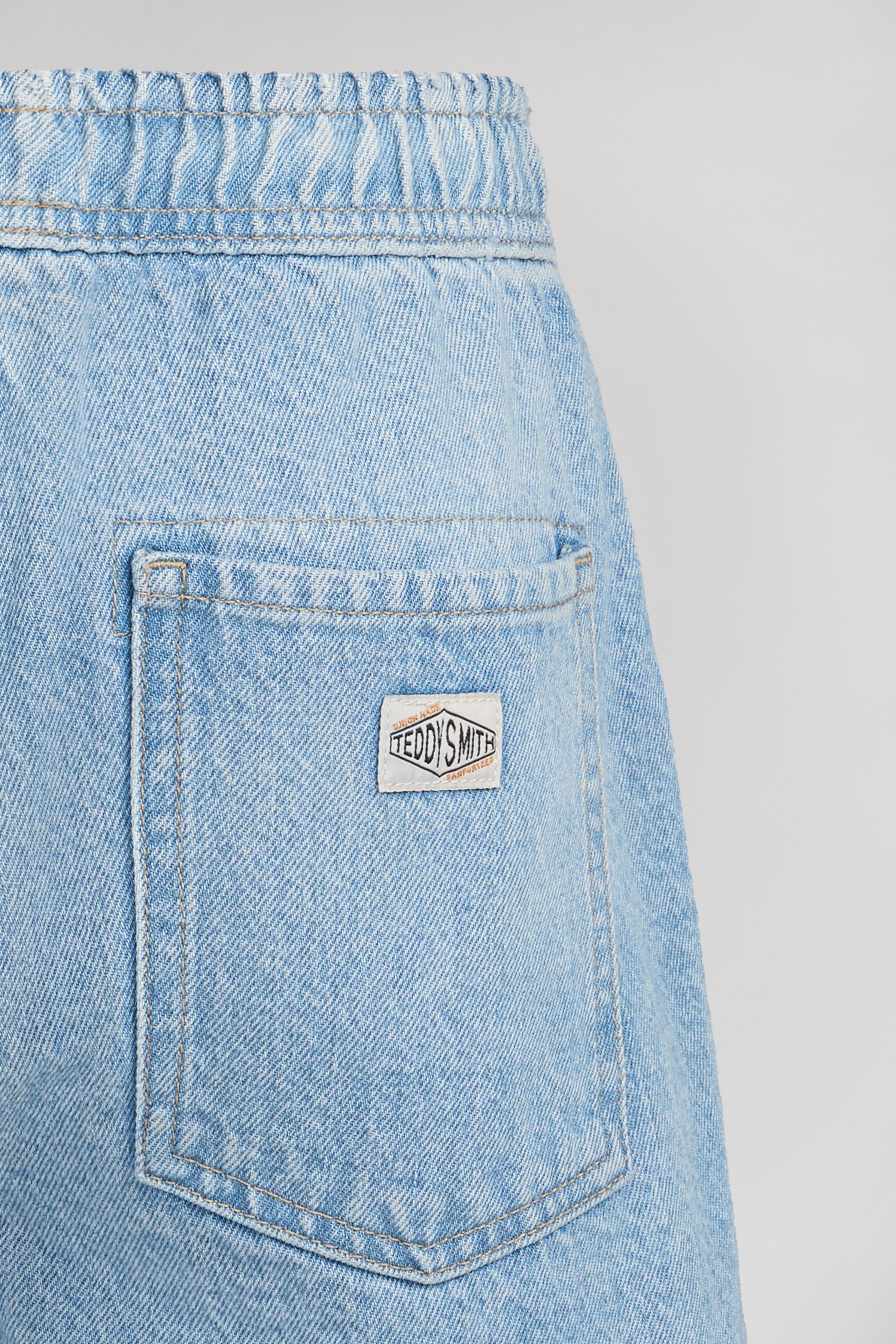 Teddy Smith S-Car Baggy SH JR short denim indigo clair garçon