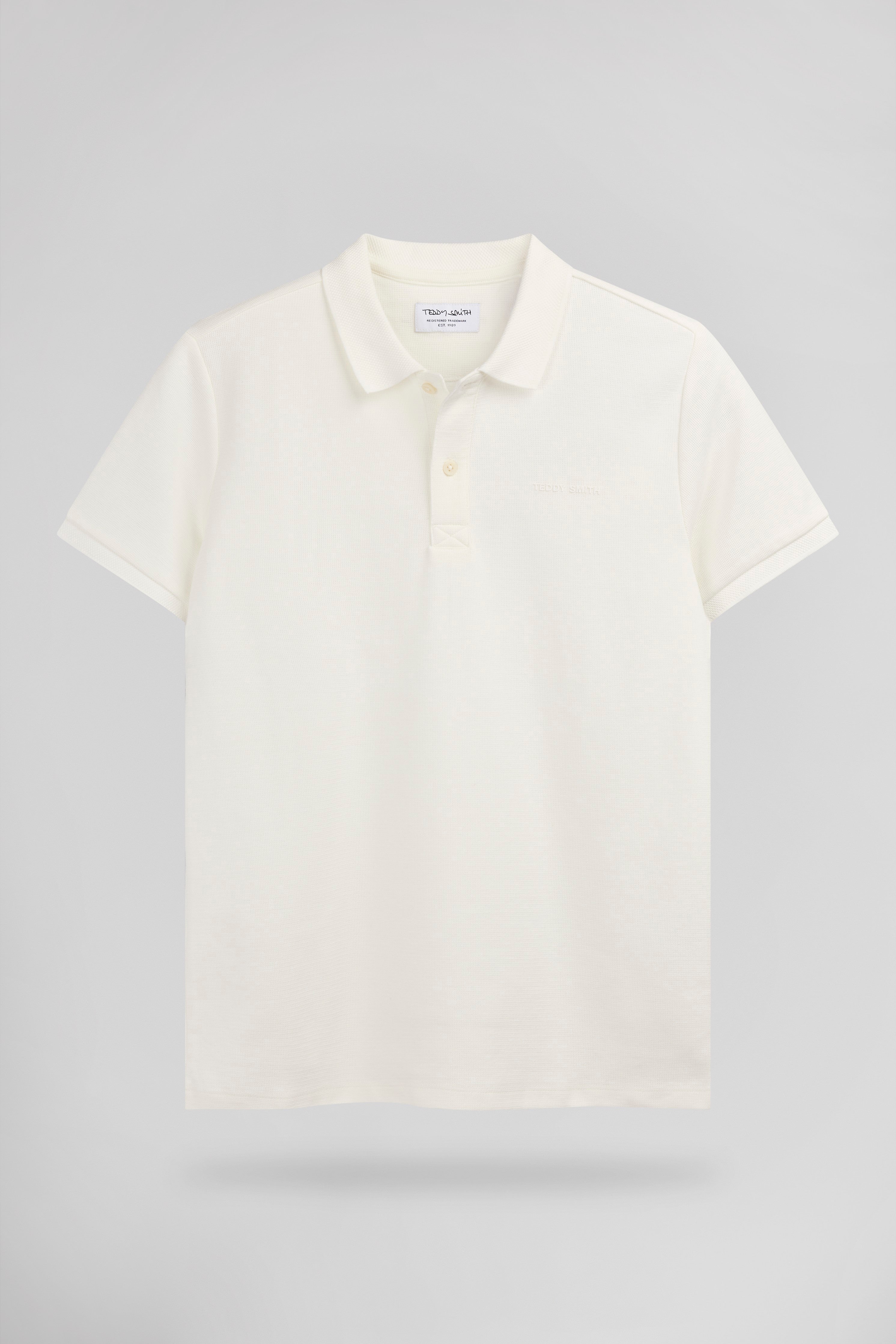 Teddy Smith P-Joel MC polo blanc cassé jersey coton