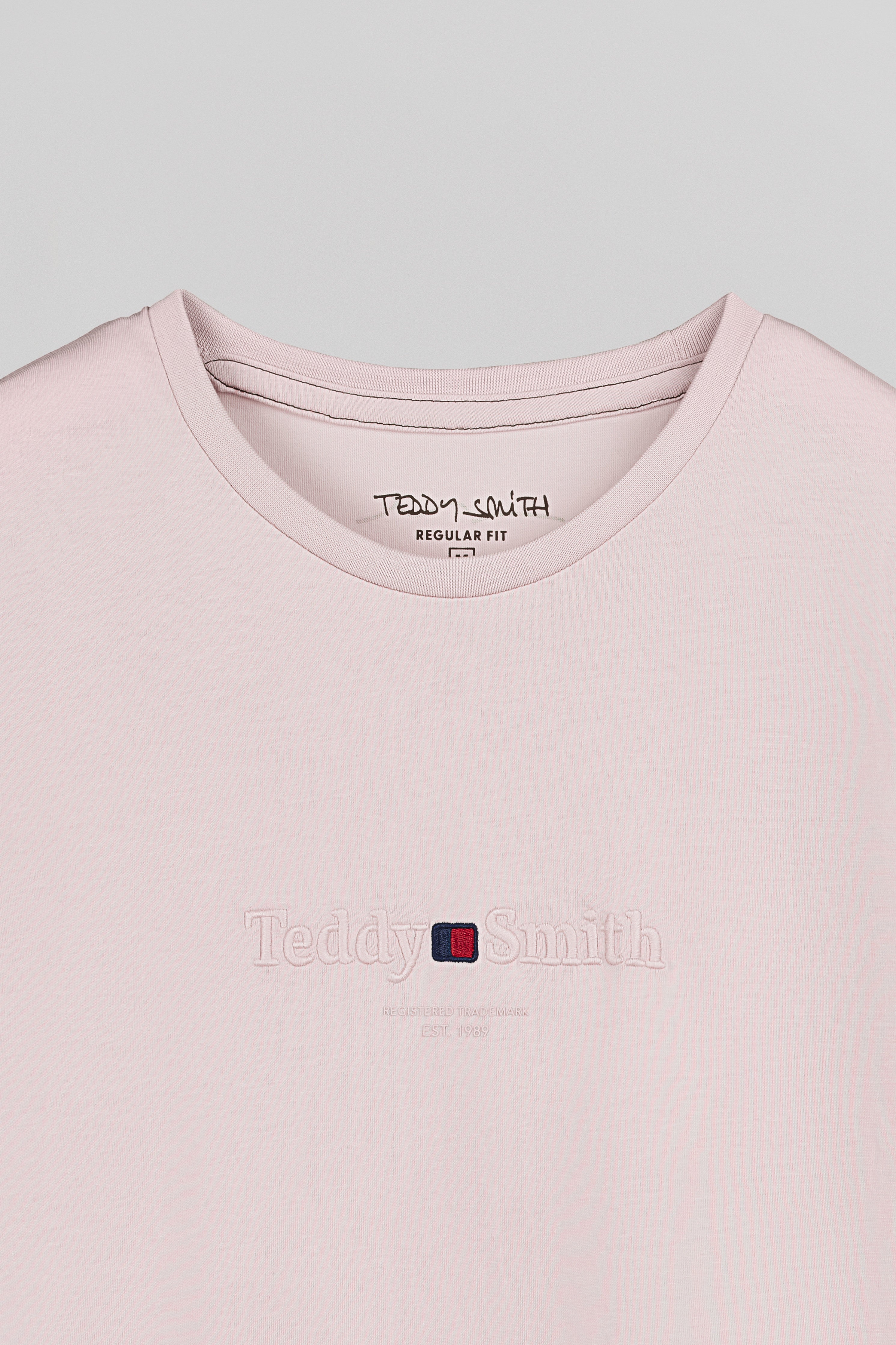 Teddy Smith T-Jim t-shirt homme rose quartz coton