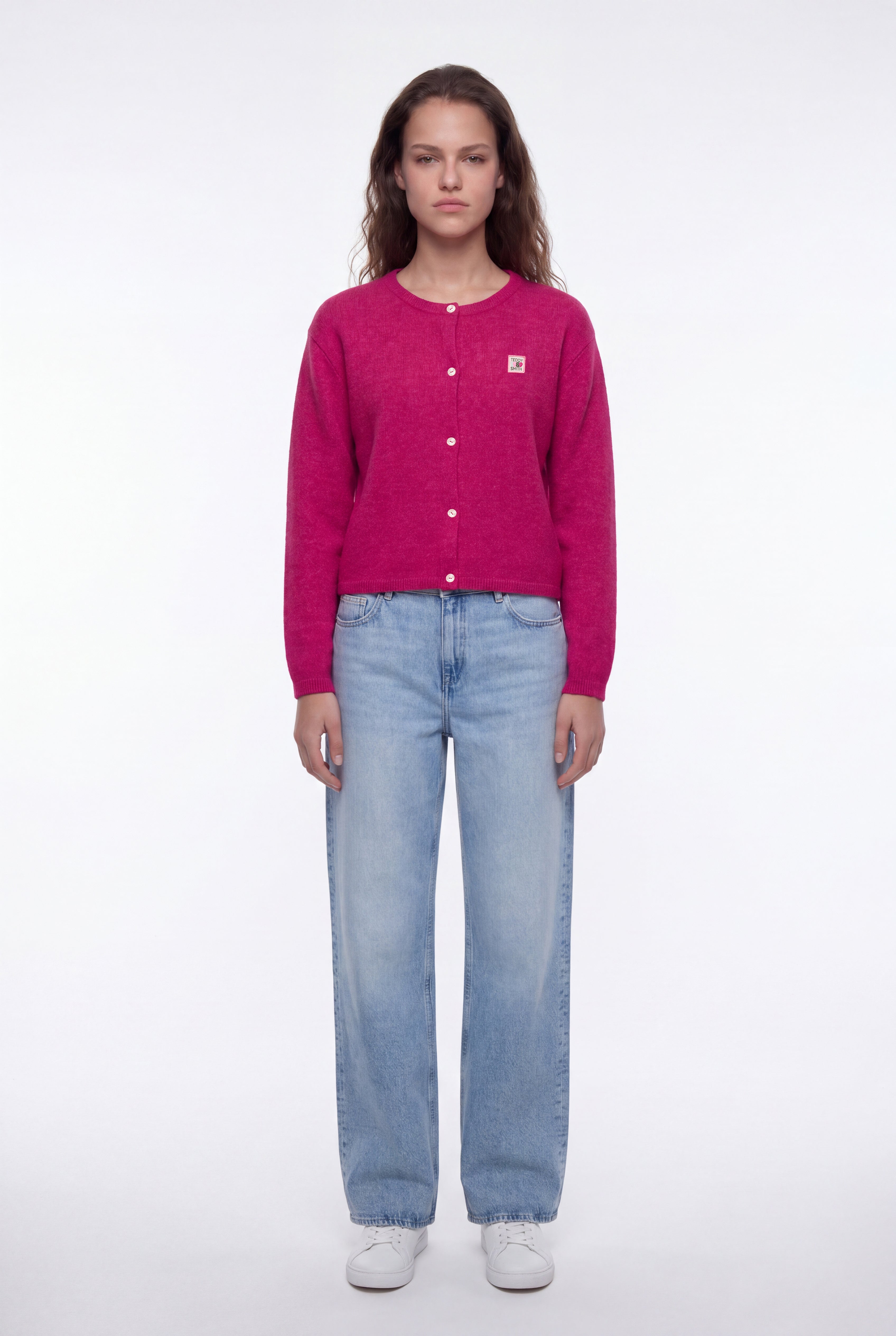 Teddy Smith G-Amelia Gilet Fushia Chiné Femme