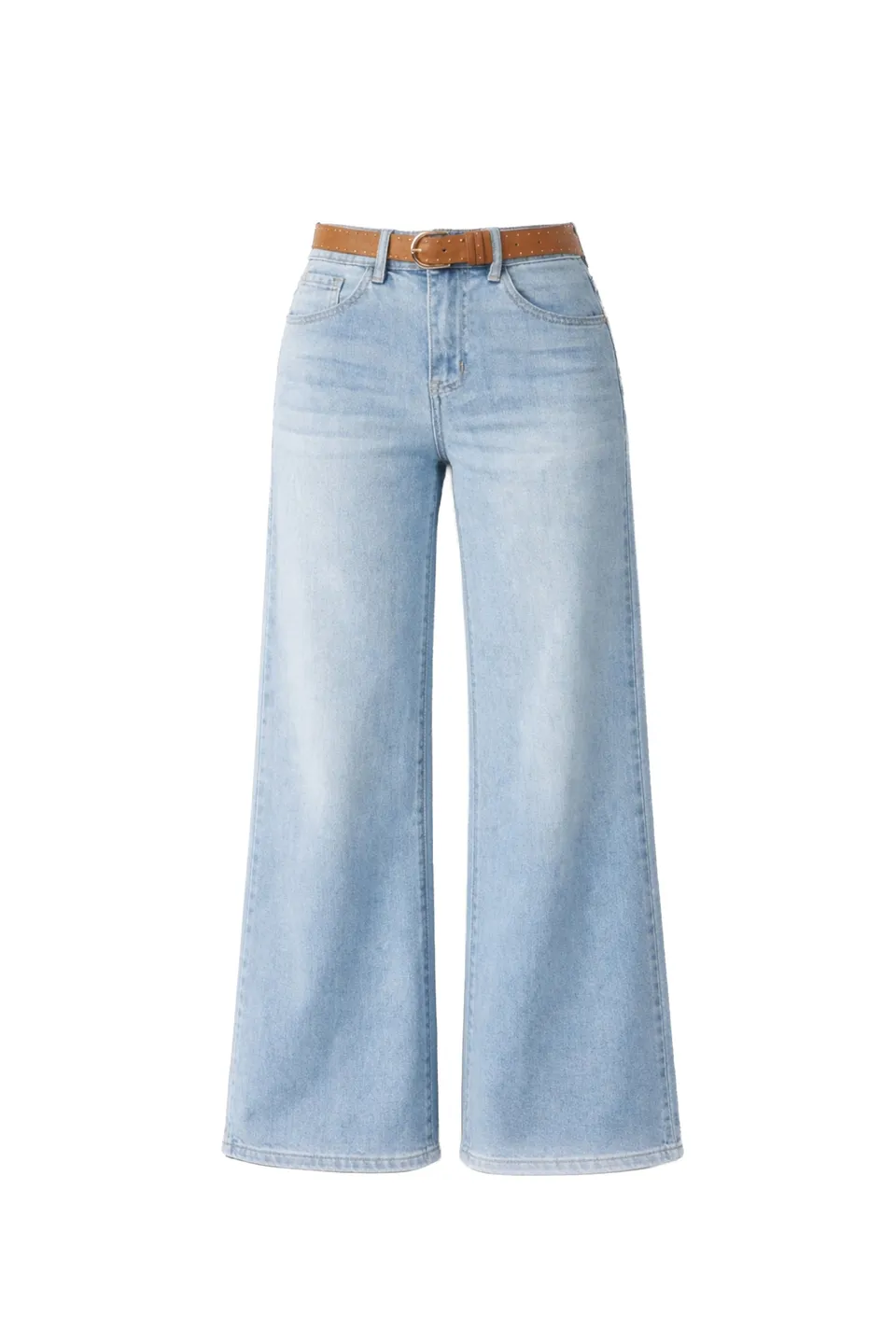 Maison Onado Adoris jean large bleu clair ceinture