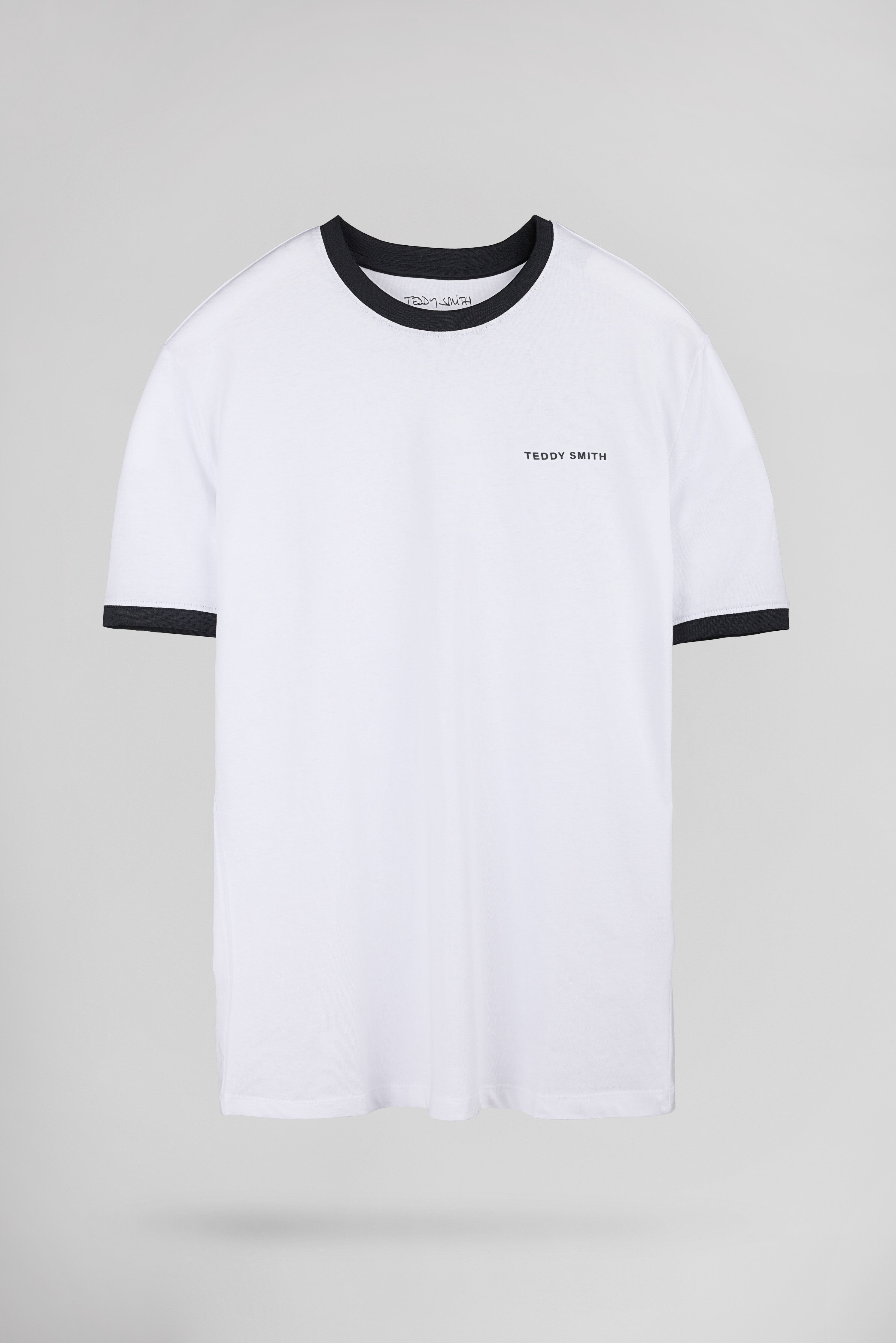 TEDDY SMITH THE TEE 2 R t-shirt homme blanc contrasté