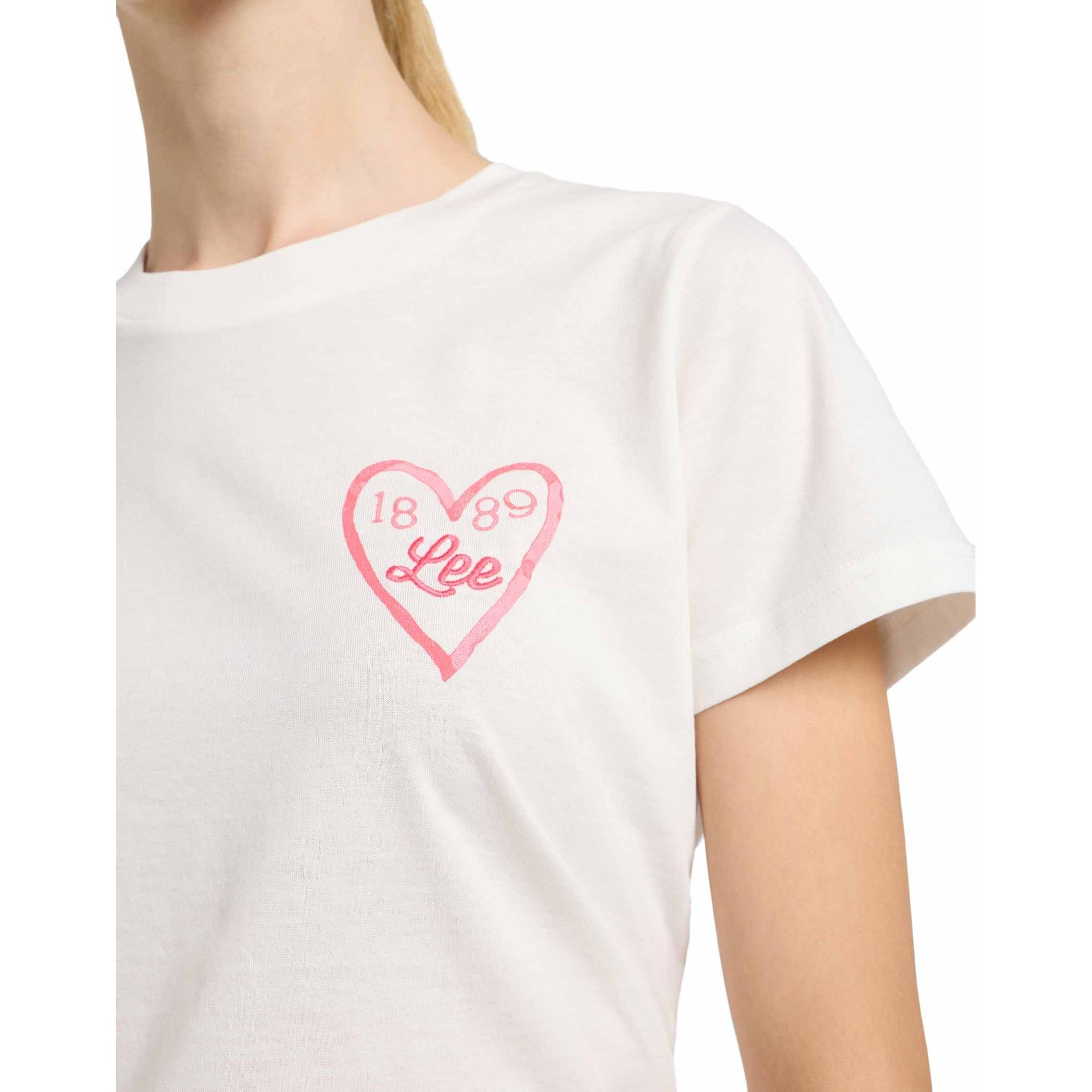 Lee Small Logo Tee t-shirt femme écru coton
