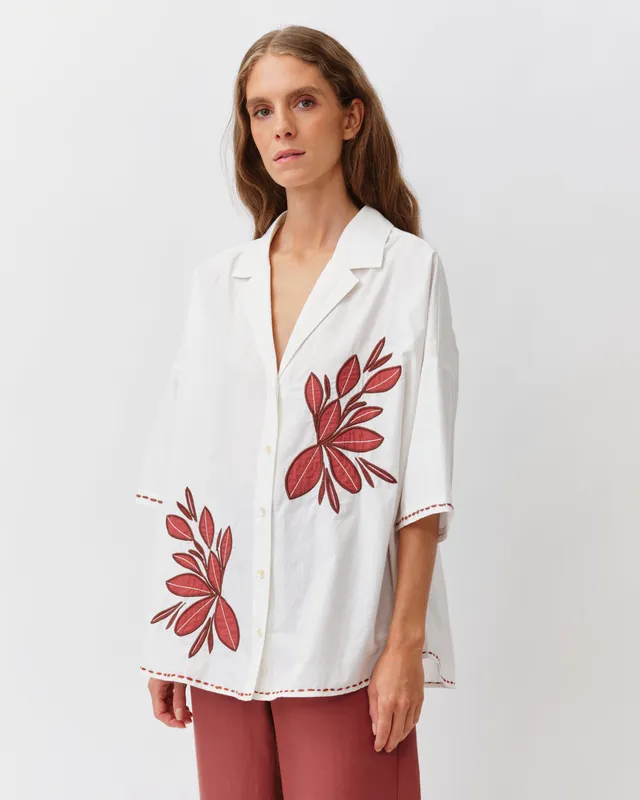 DIEGA CLARAO chemise rouge blanc floral