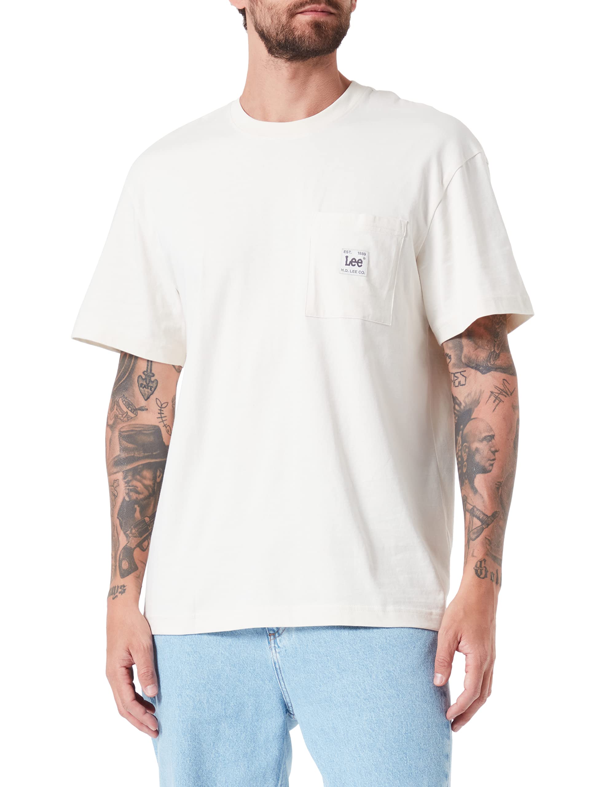 Lee Poche Ample t-shirt homme XXL écru