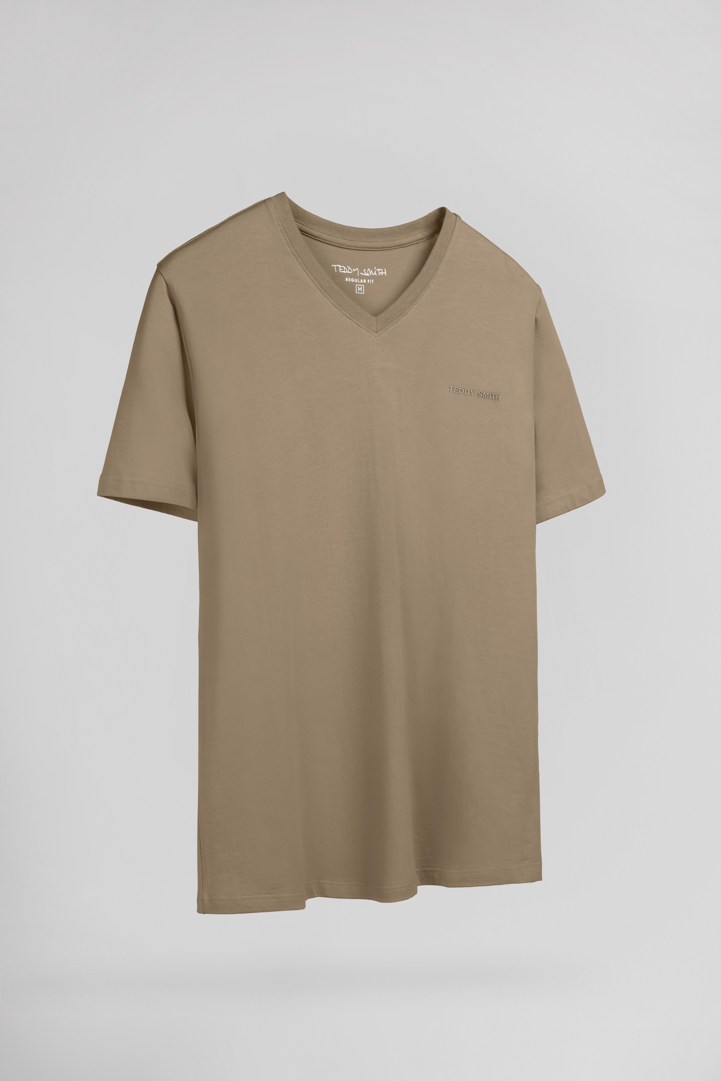 Teddy Smith Tawax 2 MC t-shirt col V beige coton