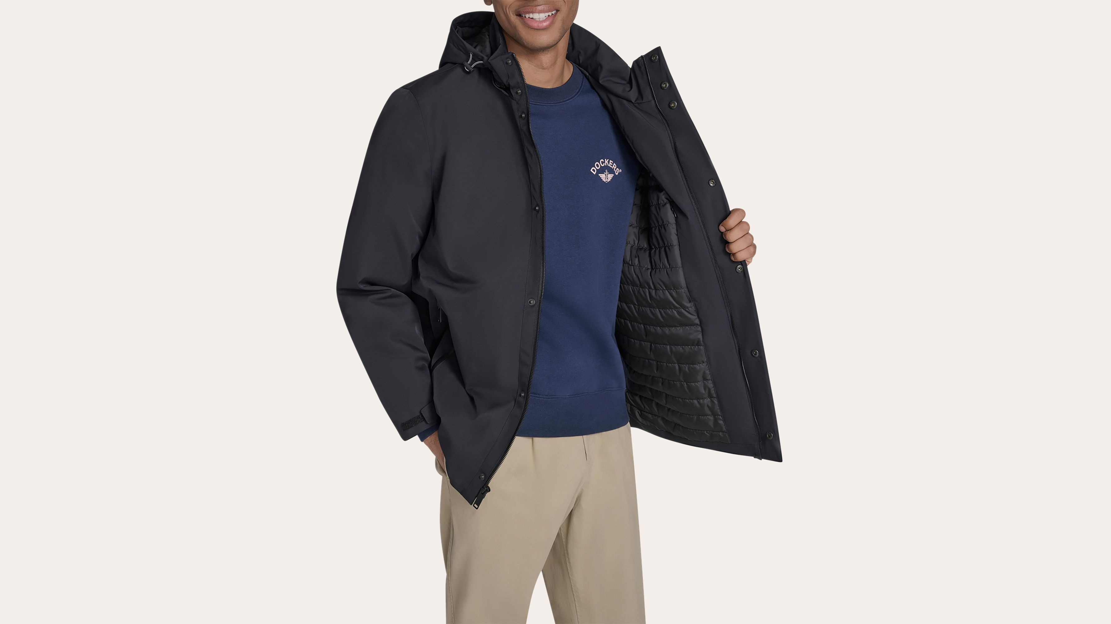 Dockers Go Rain Veste Homme Noir Imperméable