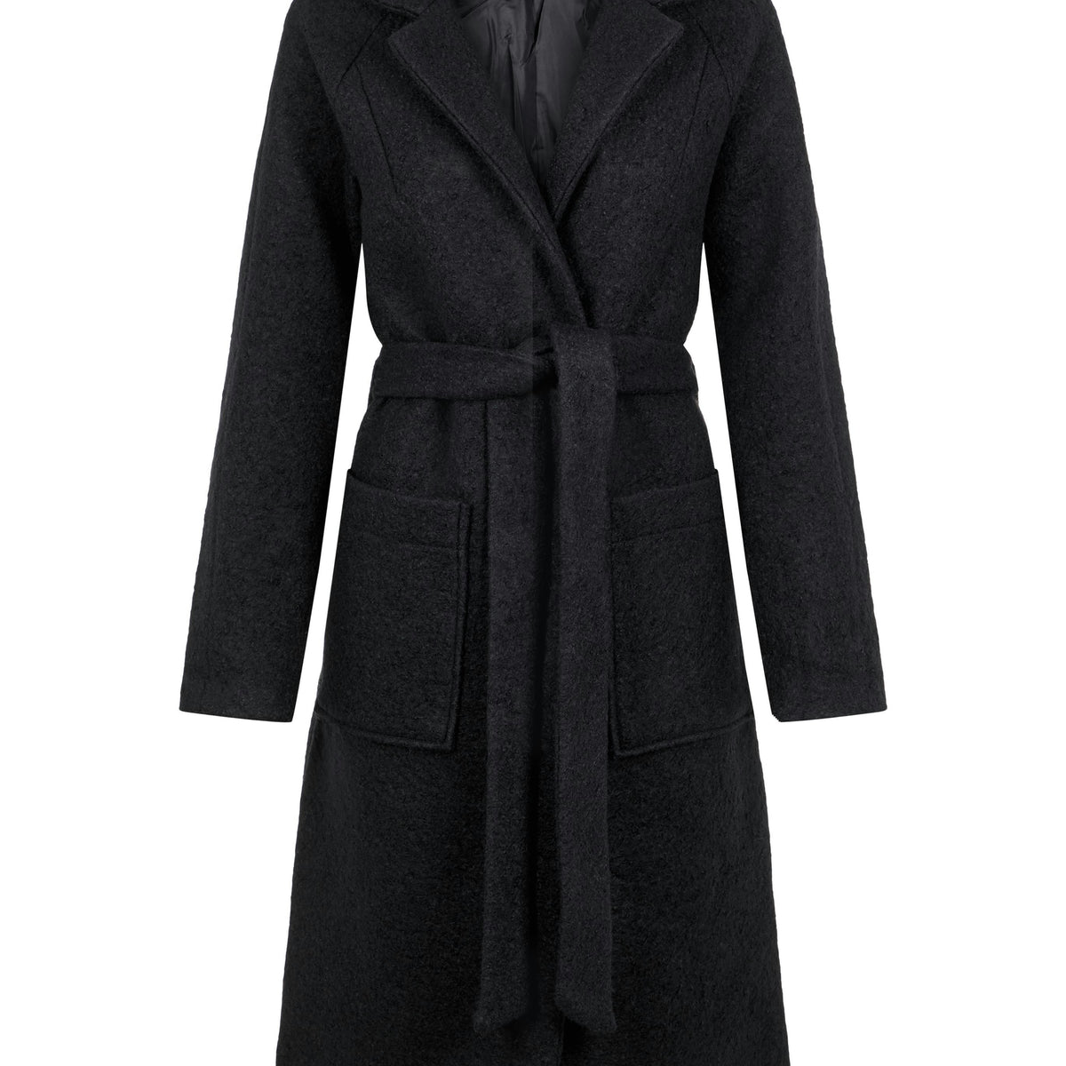 Noisy May manteau long en laine ceinturé doublé