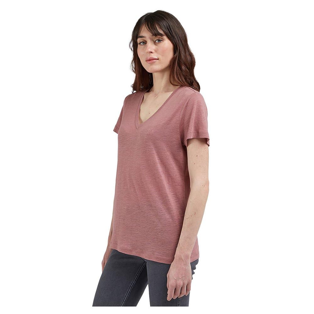 Lee Col V t-shirt femme rose coupe décontractée