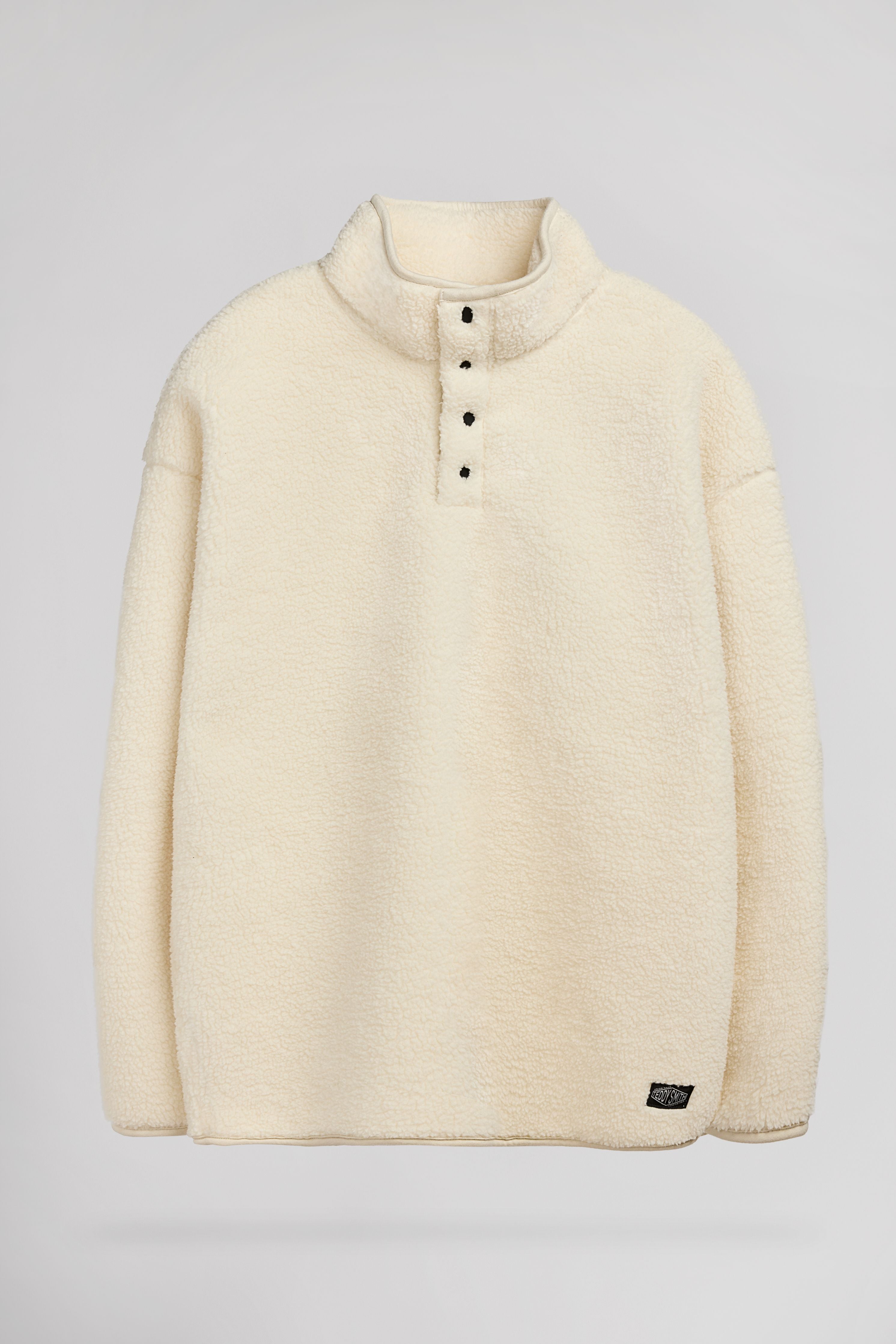 Teddy Smith S-Cliff Jr sweat sherpa blanc ivoire garçon