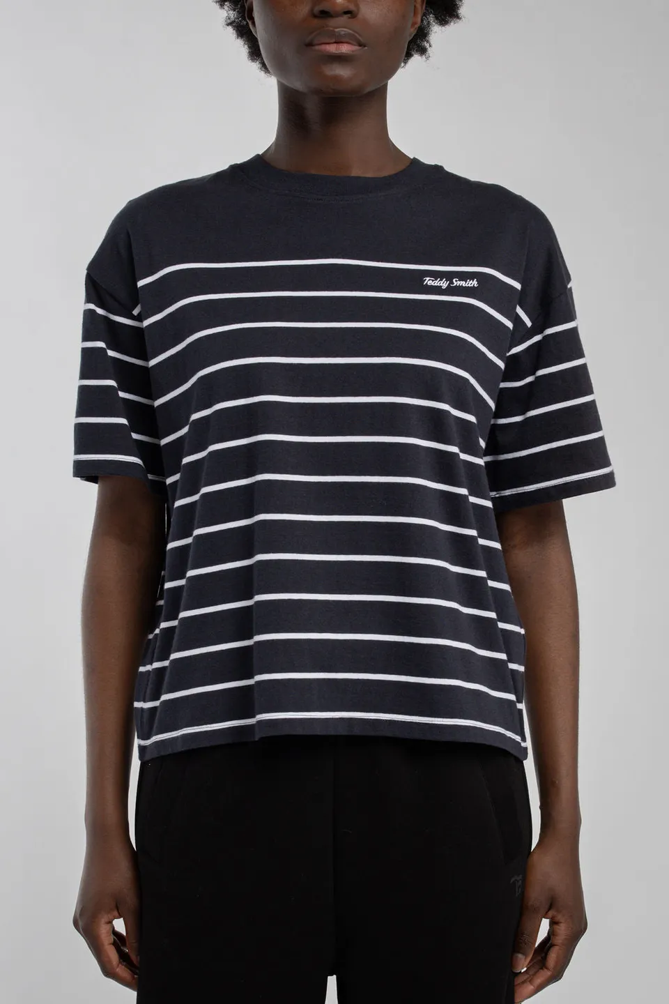 Teddy Smith T-Carla Stripes t-shirt bleu marine rayé