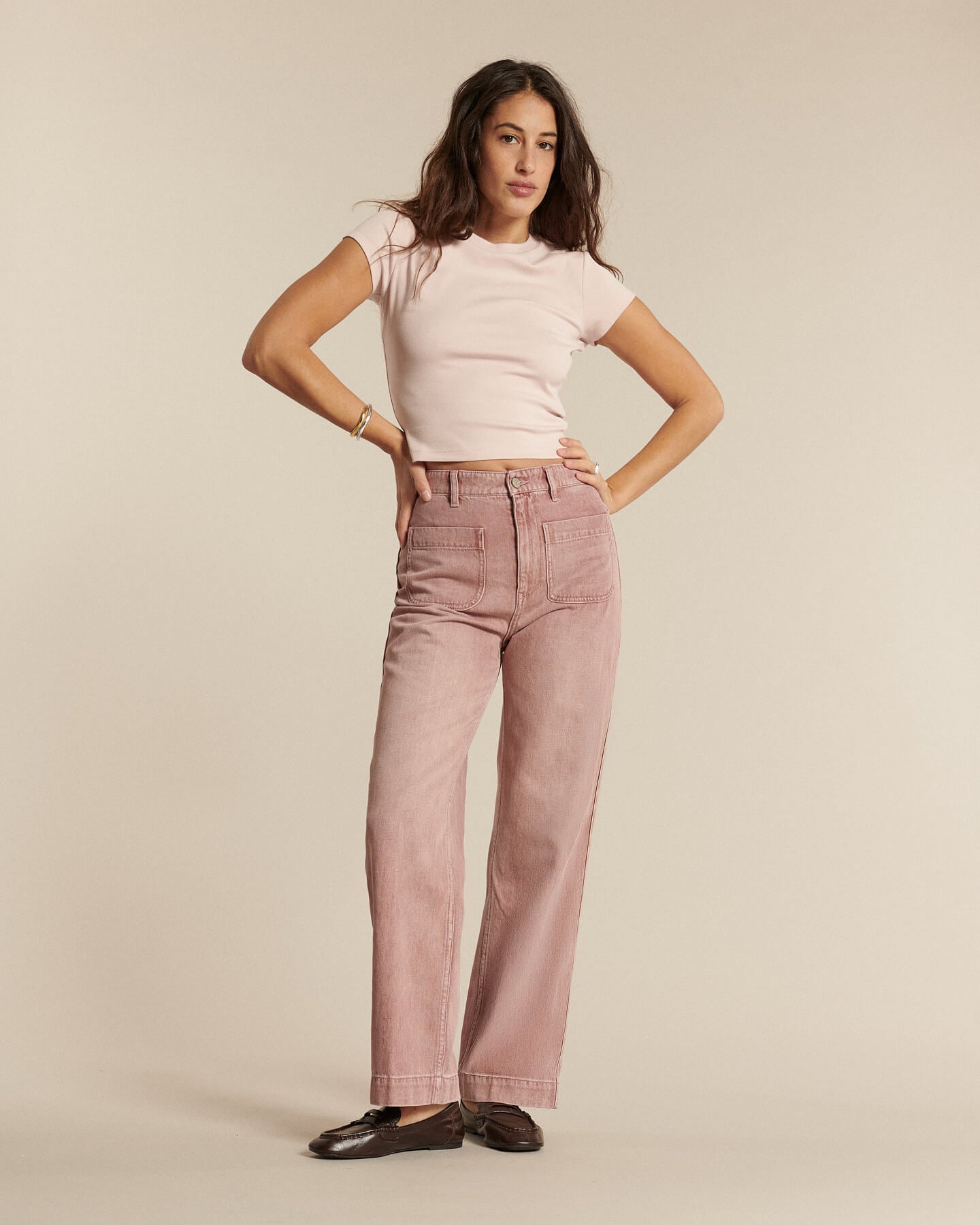 Labdip Samuel jean large taille haute quartz rosé