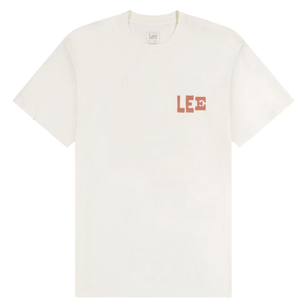 Lee Relaxed Graphic Tee t-shirt homme XL écru coton
