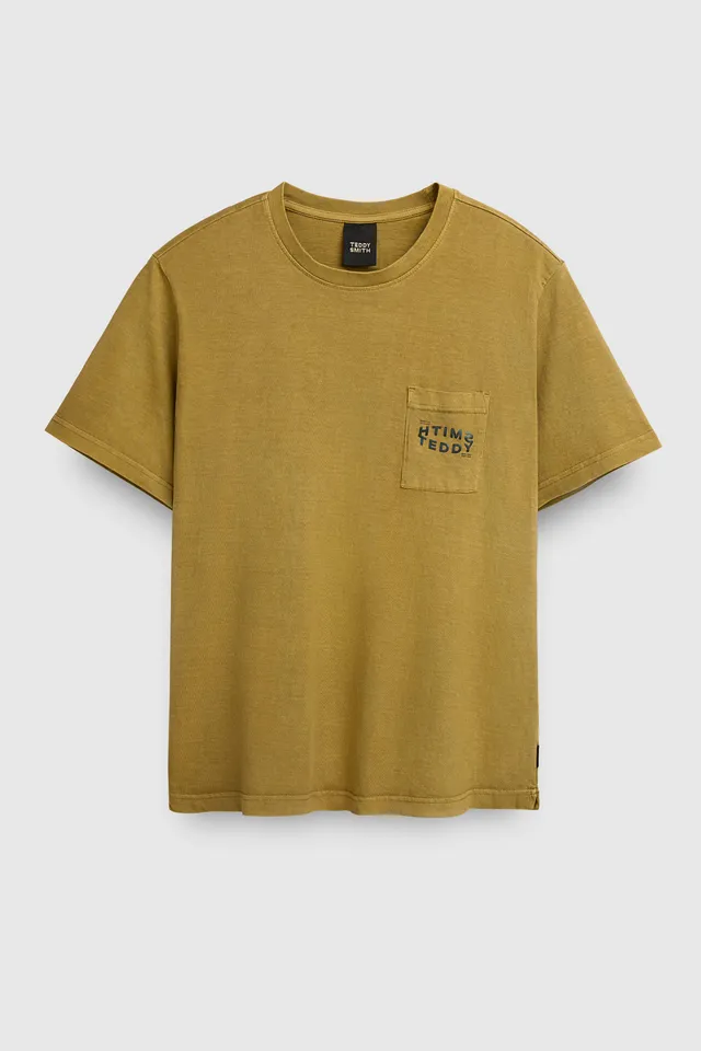 Teddy Smith T-Squad MC Worker t-shirt large beige délavé