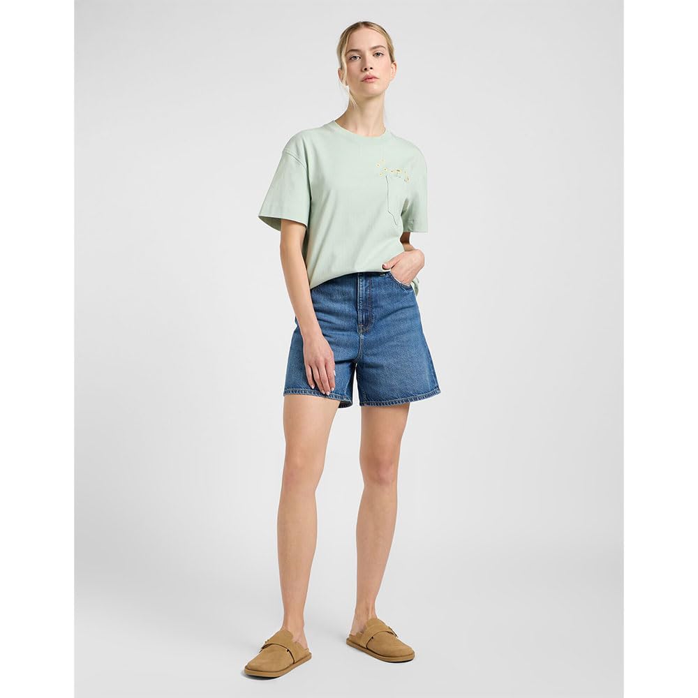 Lee Embroidery Pocket Tee tee-shirt femme sauge douce coton