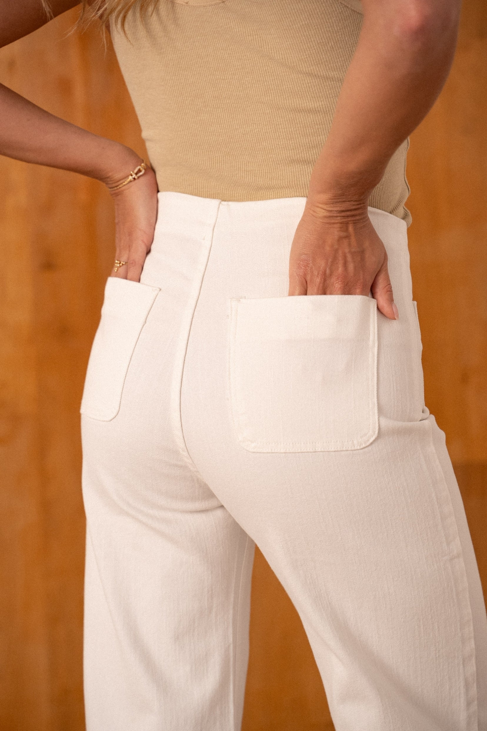 Maison Onado Solange jean wide leg écru cropped