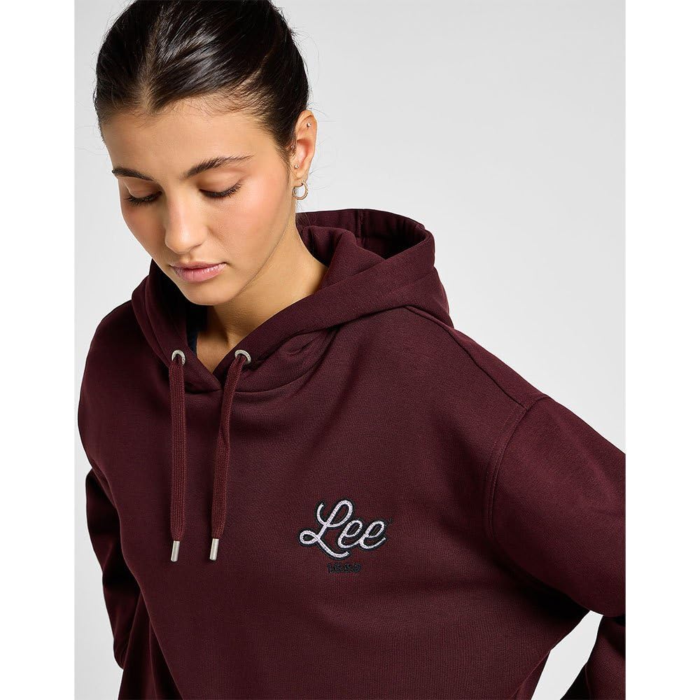 Lee Logo Hoodie Velvet Beet sweat capuche femme XS bordeaux