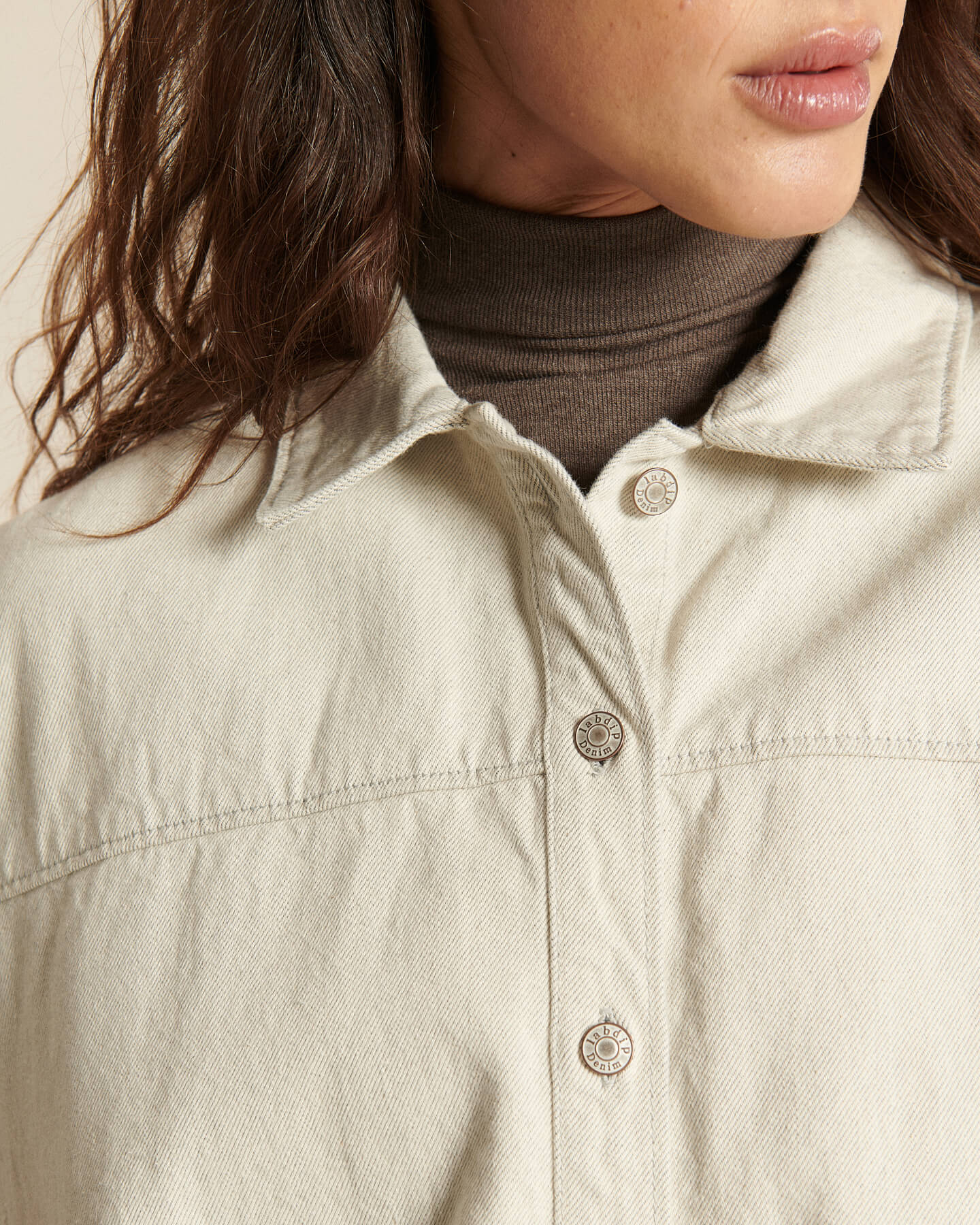 Labdip Belem veste en jean courte undyed granit coton