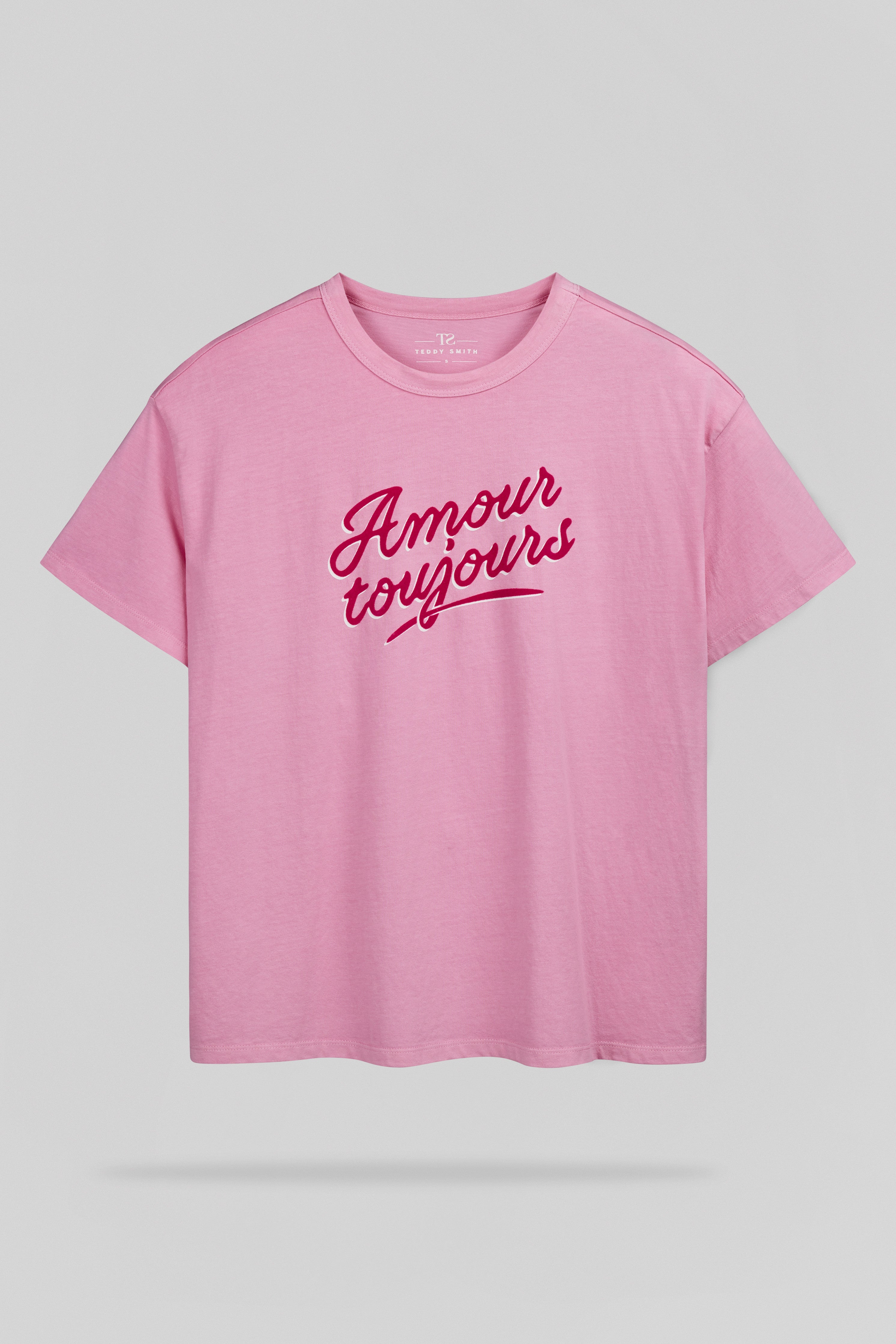 Teddy Smith T-Amour t-shirt oversize rose bonbon femme coton