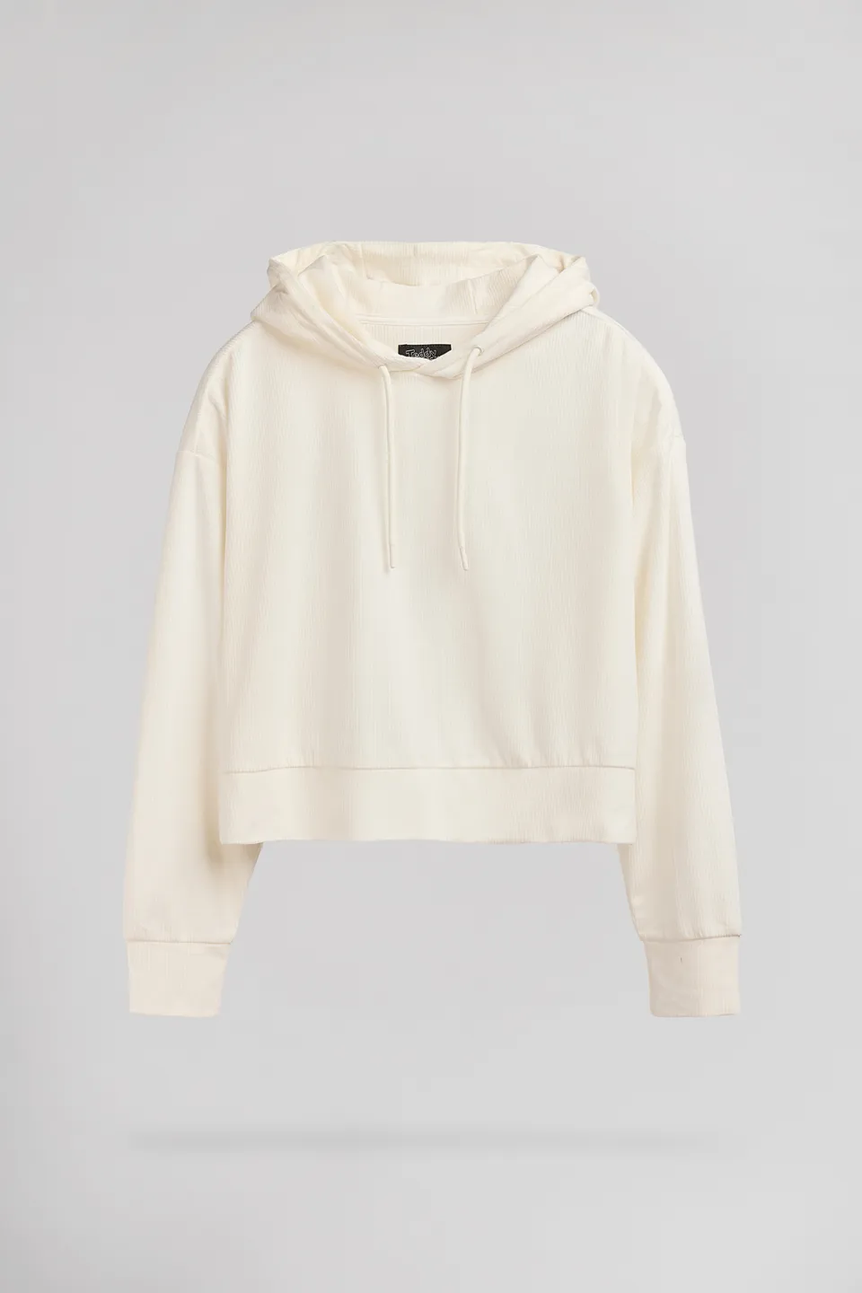 Teddy Smith S-Velt Hoody sweat crop velours blanc