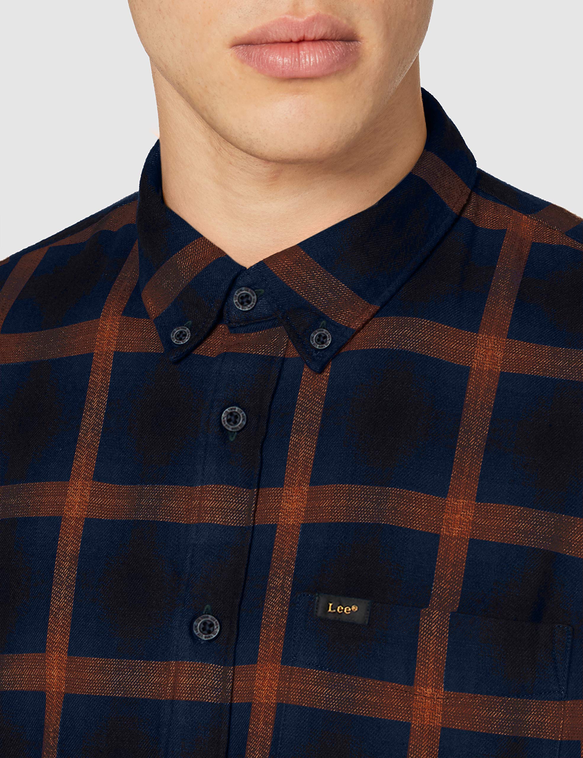 Lee Bouton Down T-Shirt Homme Marine