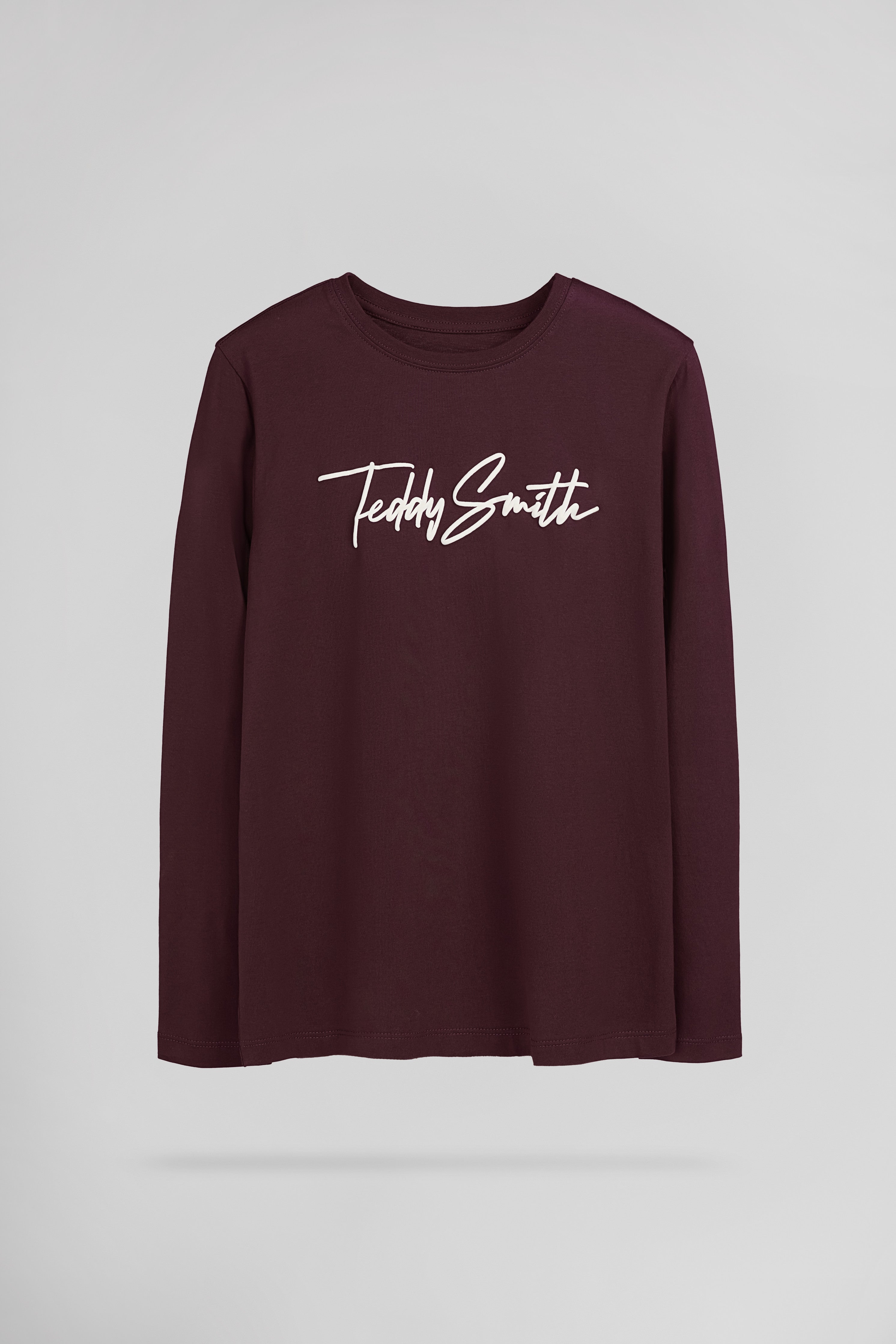 Teddy Smith T-Evan ML t-shirt bordeaux foncé garçon