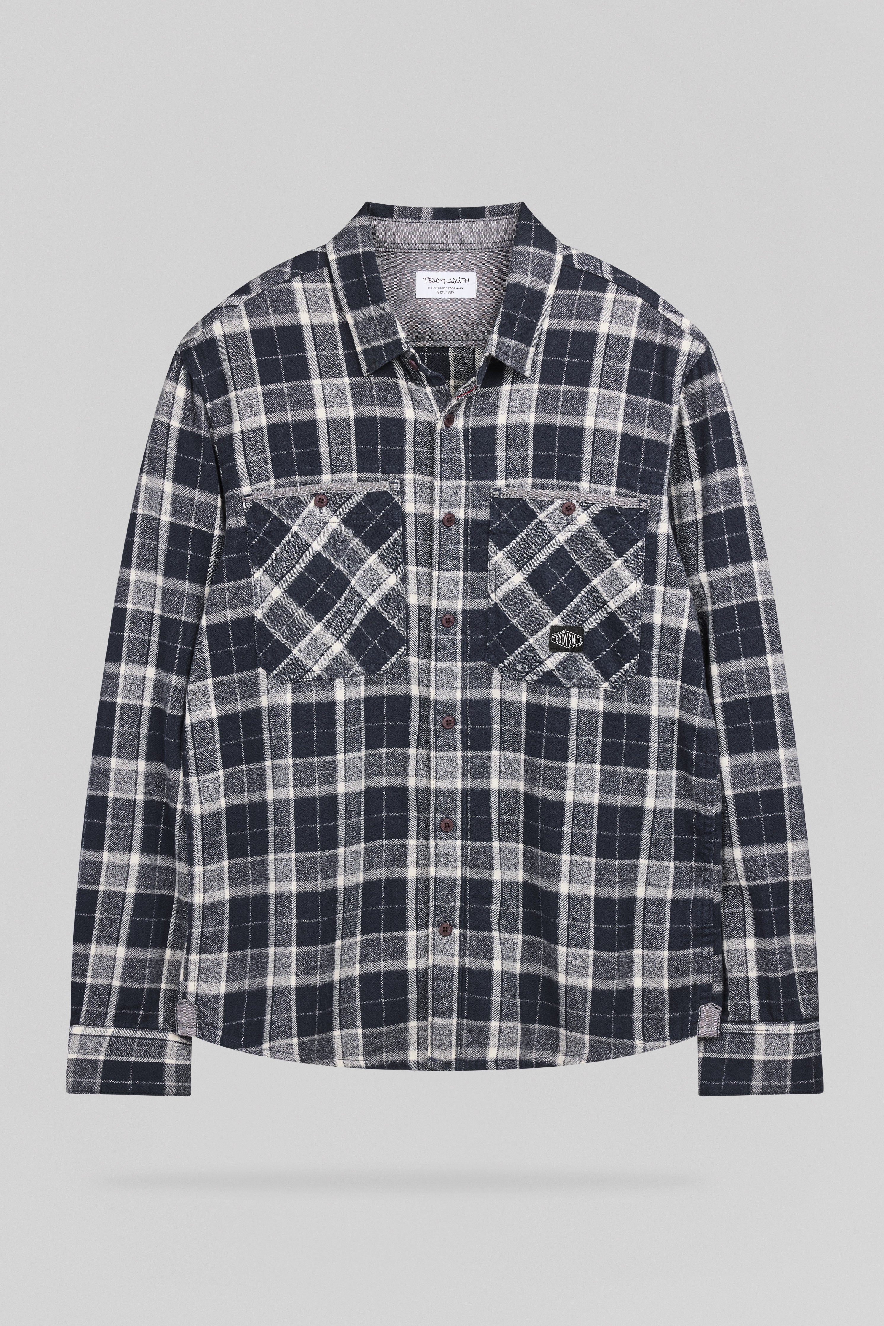 Teddy Smith Trent ML Dark Navy chemise à carreaux homme