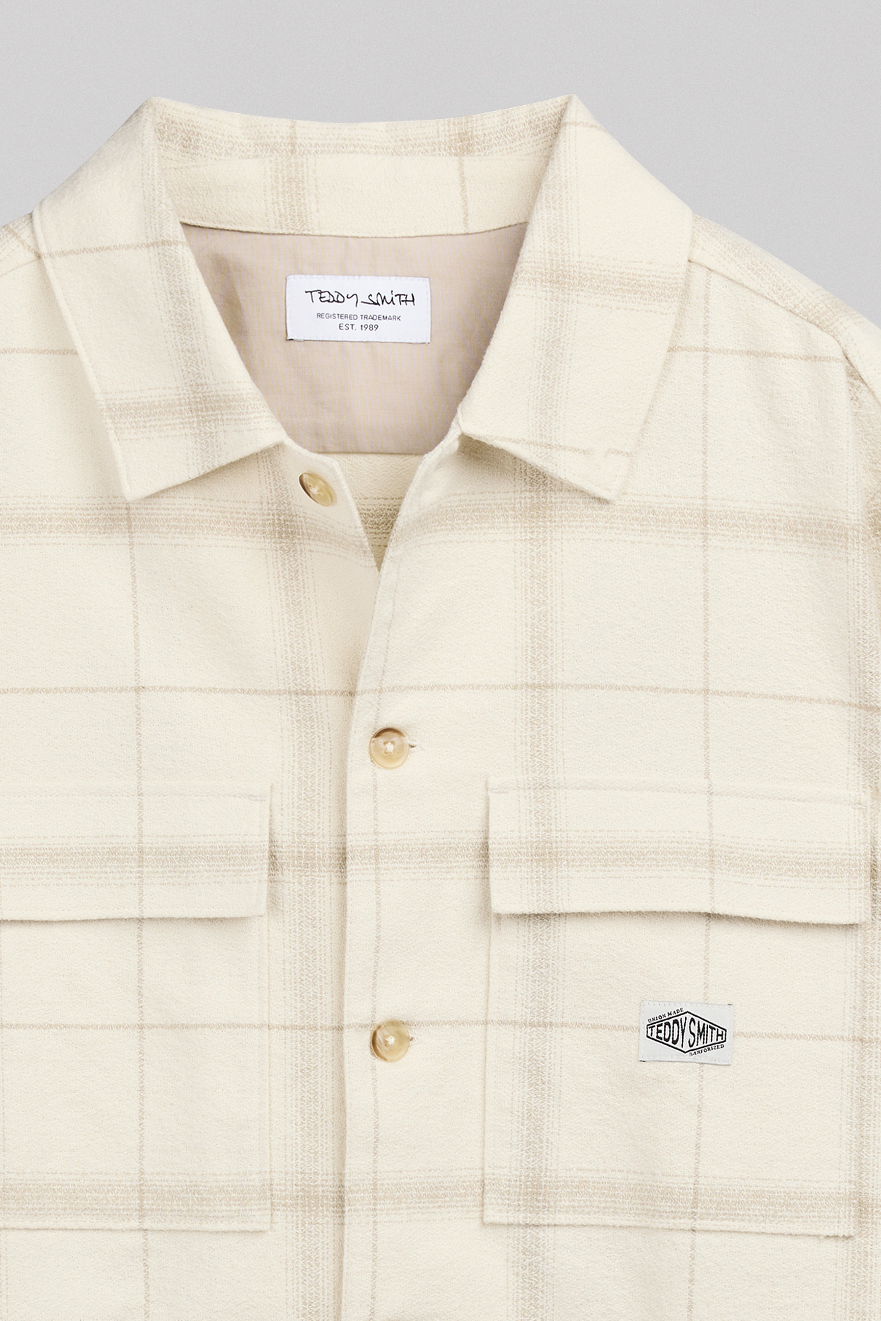 Teddy Smith C-Luis ML chemise carreaux cream coton