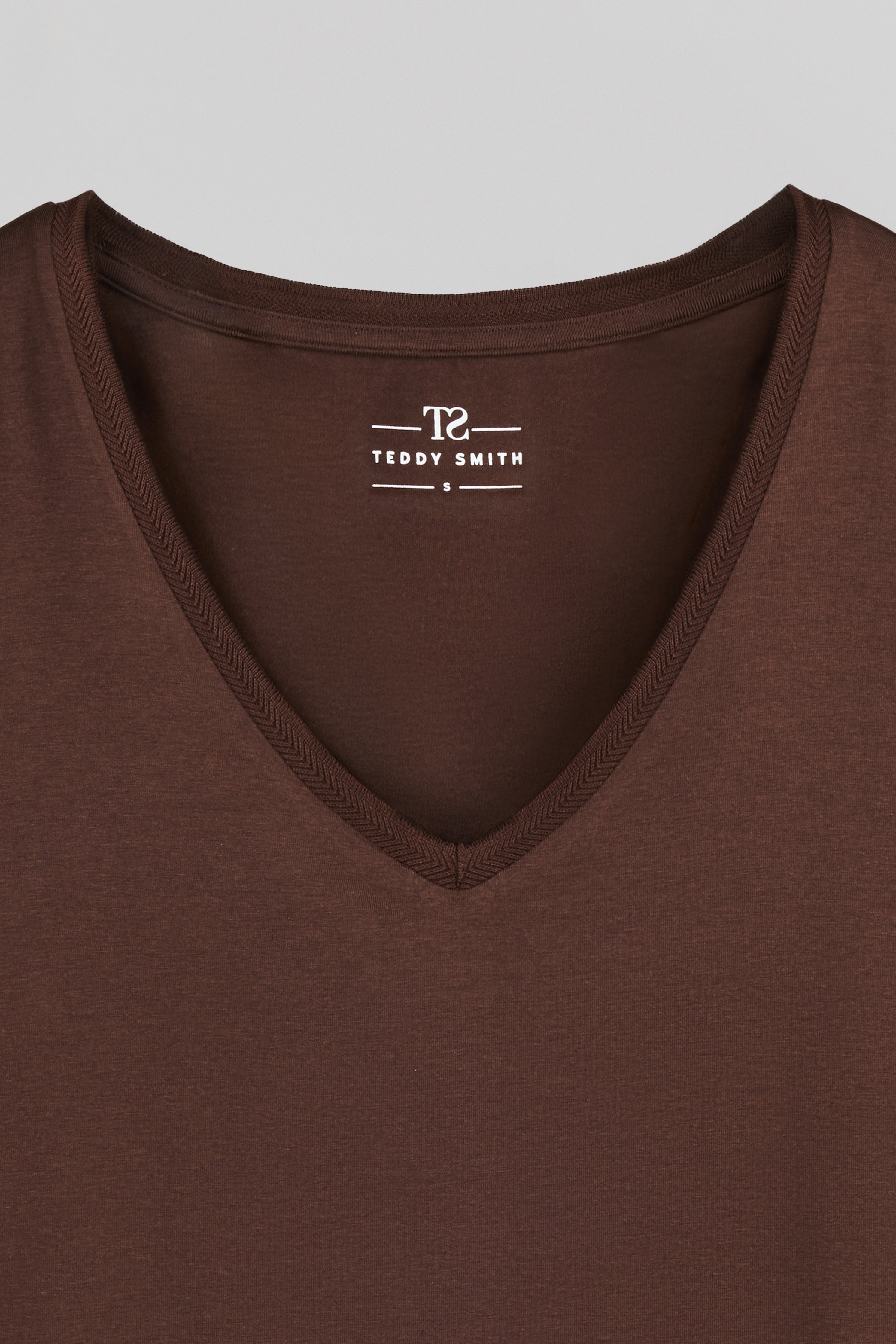 Teddy Smith T-Miana ML t-shirt col V chocolat