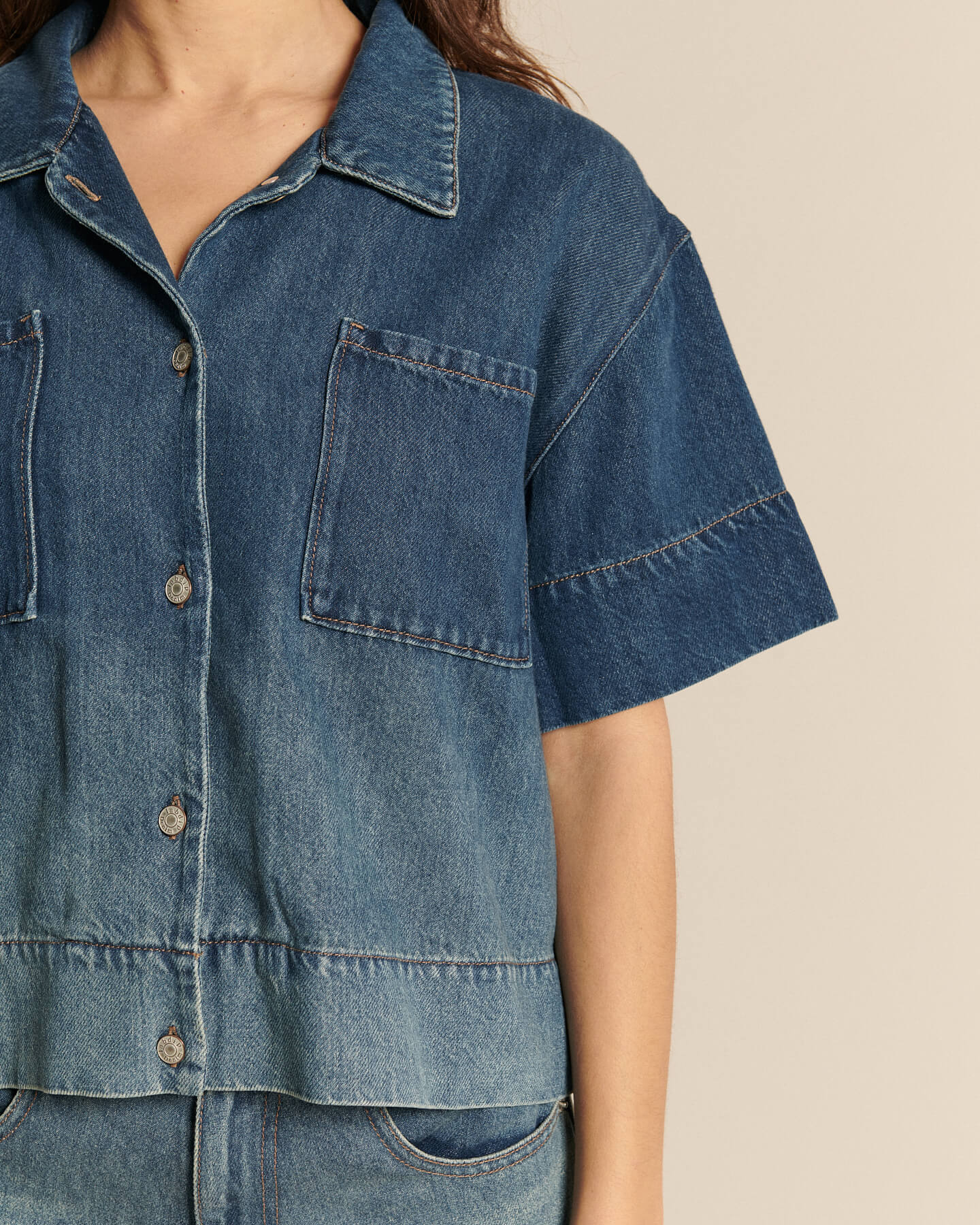 Labdip Dover Denim Tencel chemise courte halo sunfade