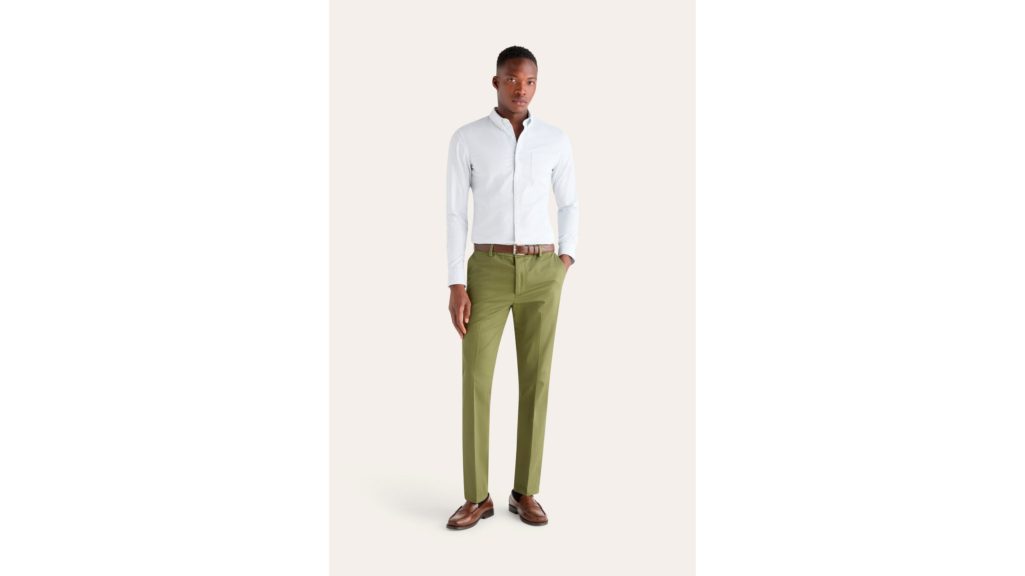 Dockers Signature pantalon homme vert slim anti-taches