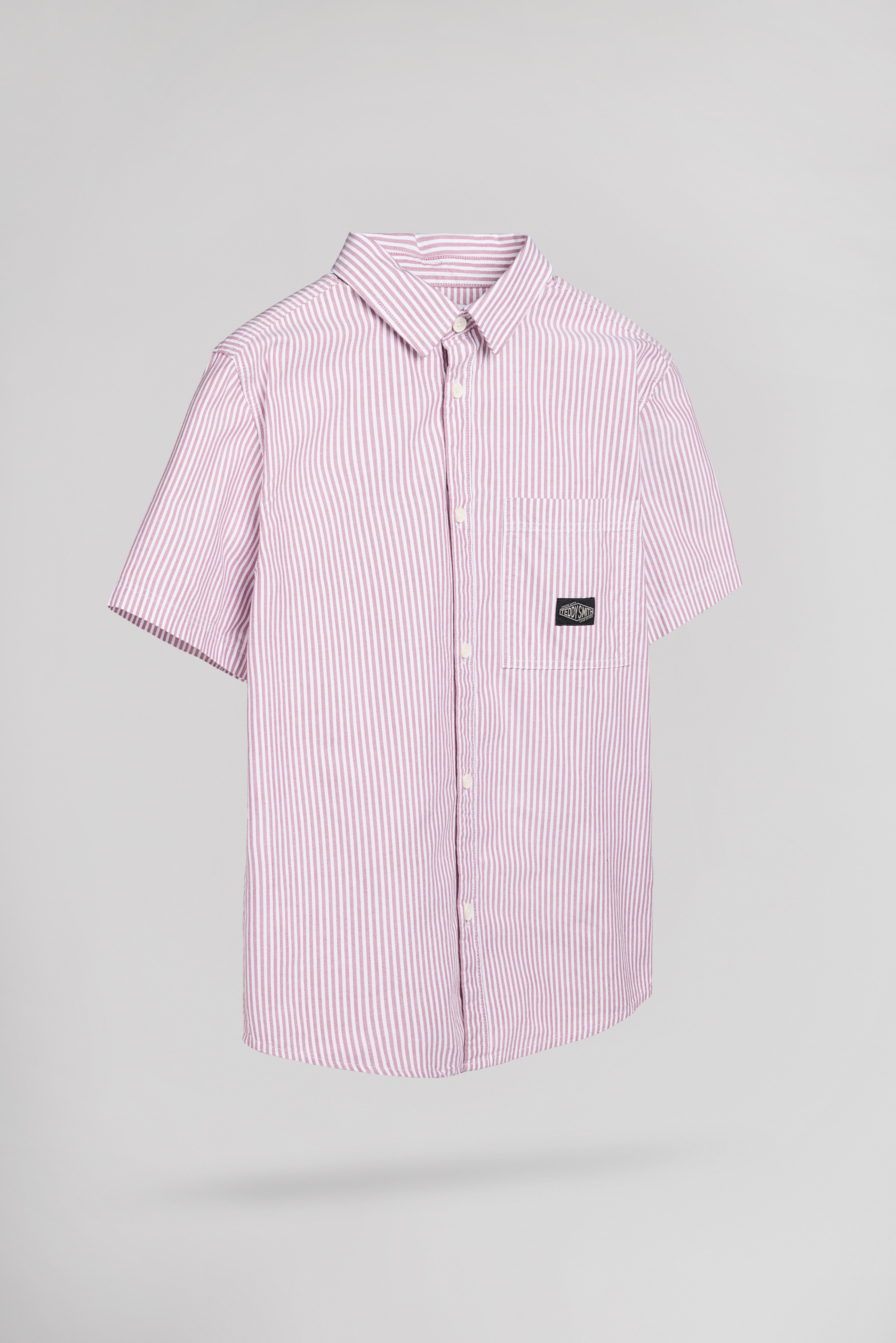 Teddy Smith C-Ox MC JR chemise garçon framboise rayures