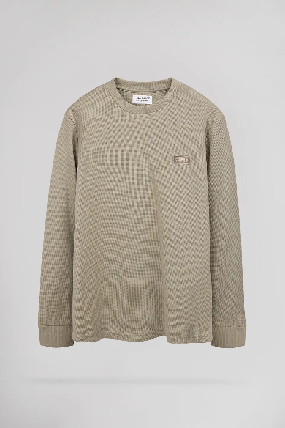 Teddy Smith T-Waffle ML T-shirt manches longues bleach kaki coton