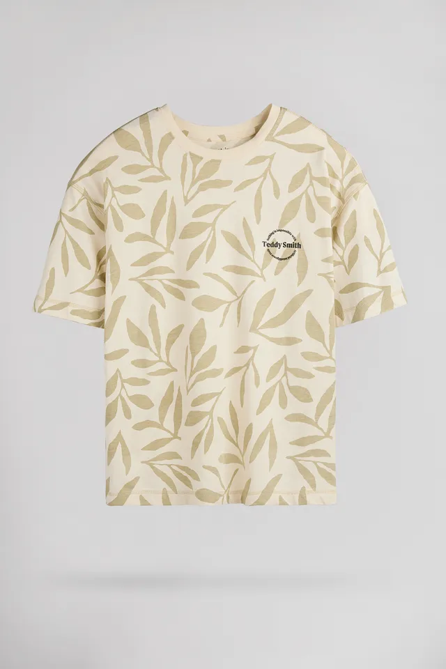 Teddy Smith T-Aresk MC JR t-shirt garçon floral crème
