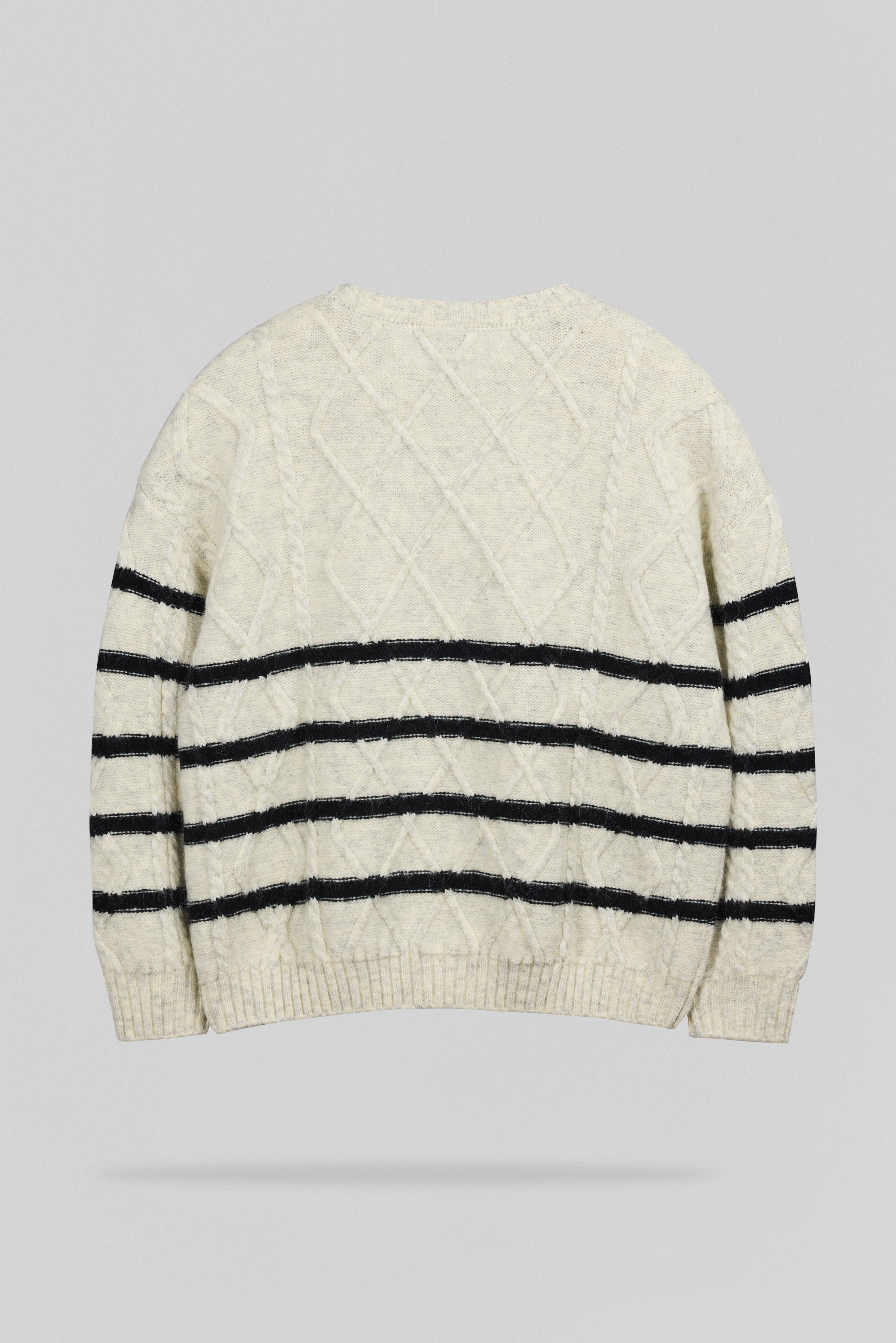 Teddy Smith P-Pola pull oversize ivoire torsadé rayé