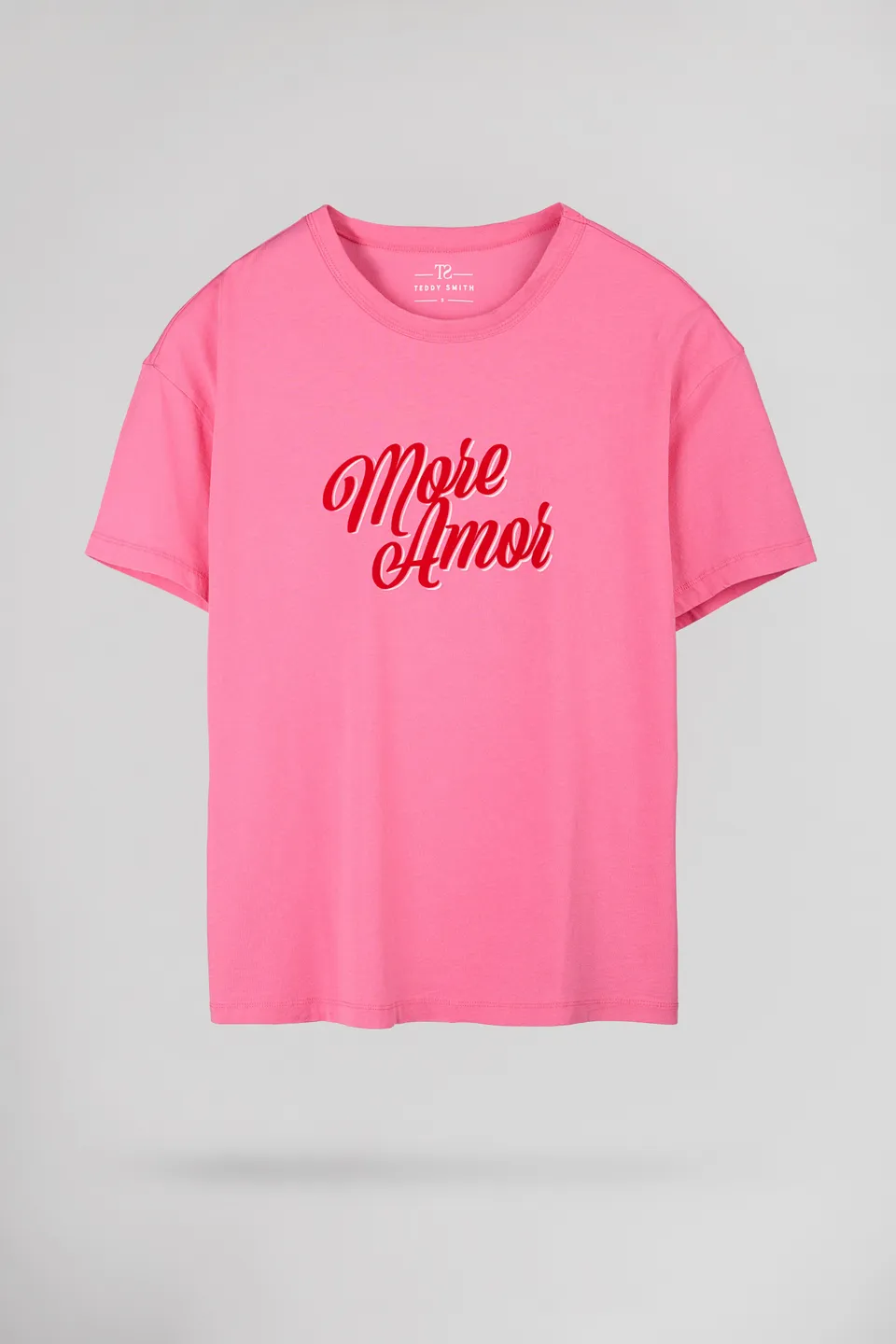 Teddy Smith T-Rose MC t-shirt bubble pink oversize femme