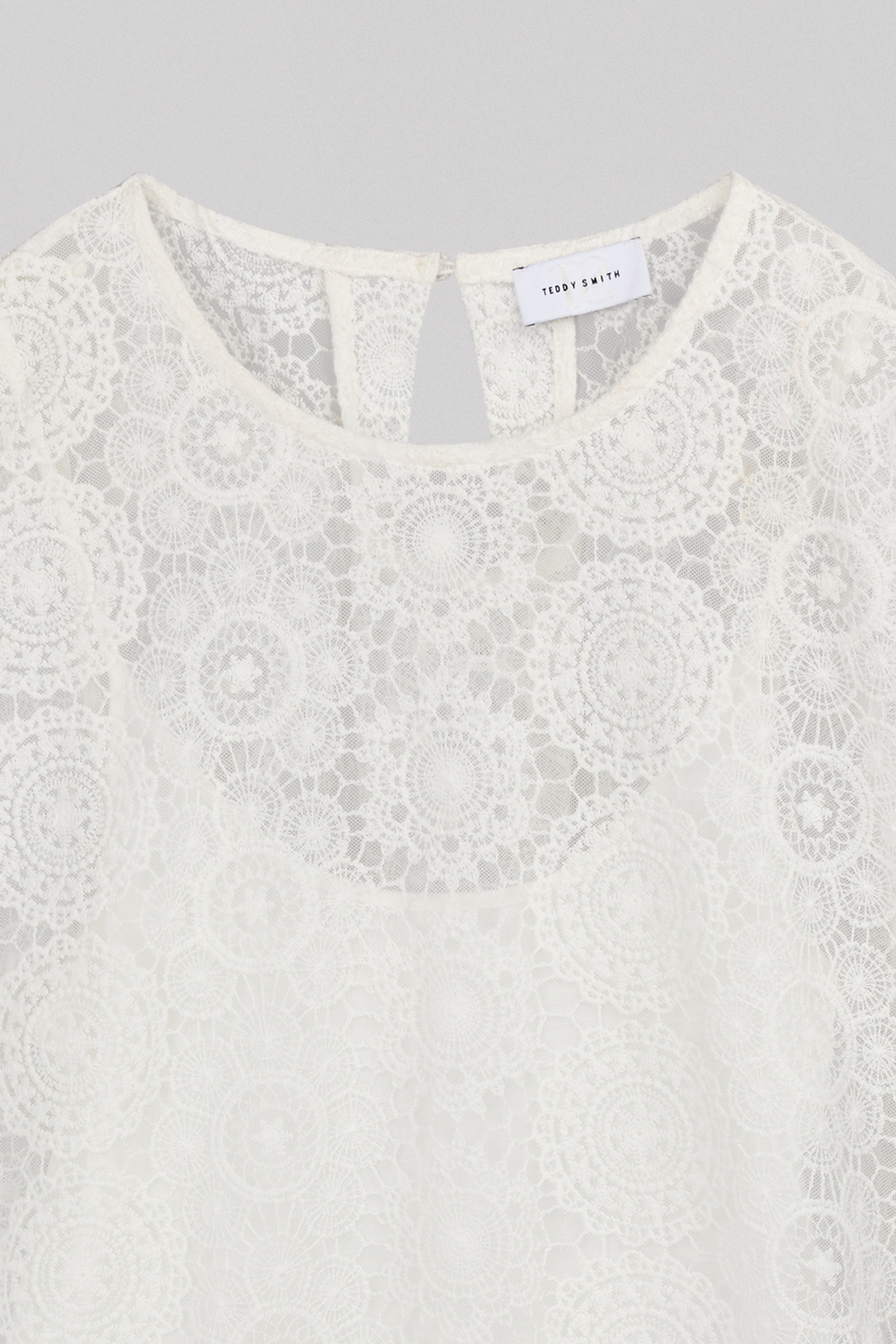 TEDDY SMITH T-Maël top tulle brodé femme blanc