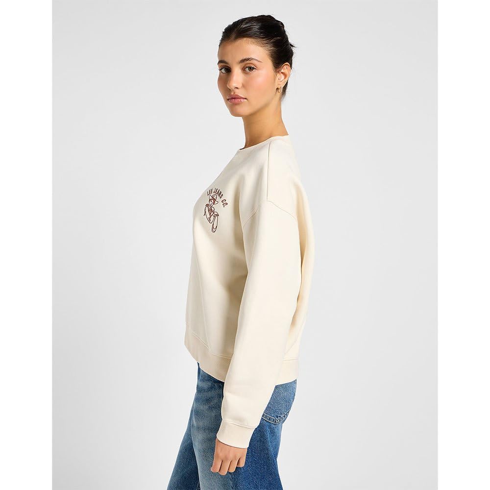 Lee Graphic Crew SWS sweat femme écru taille L col rond