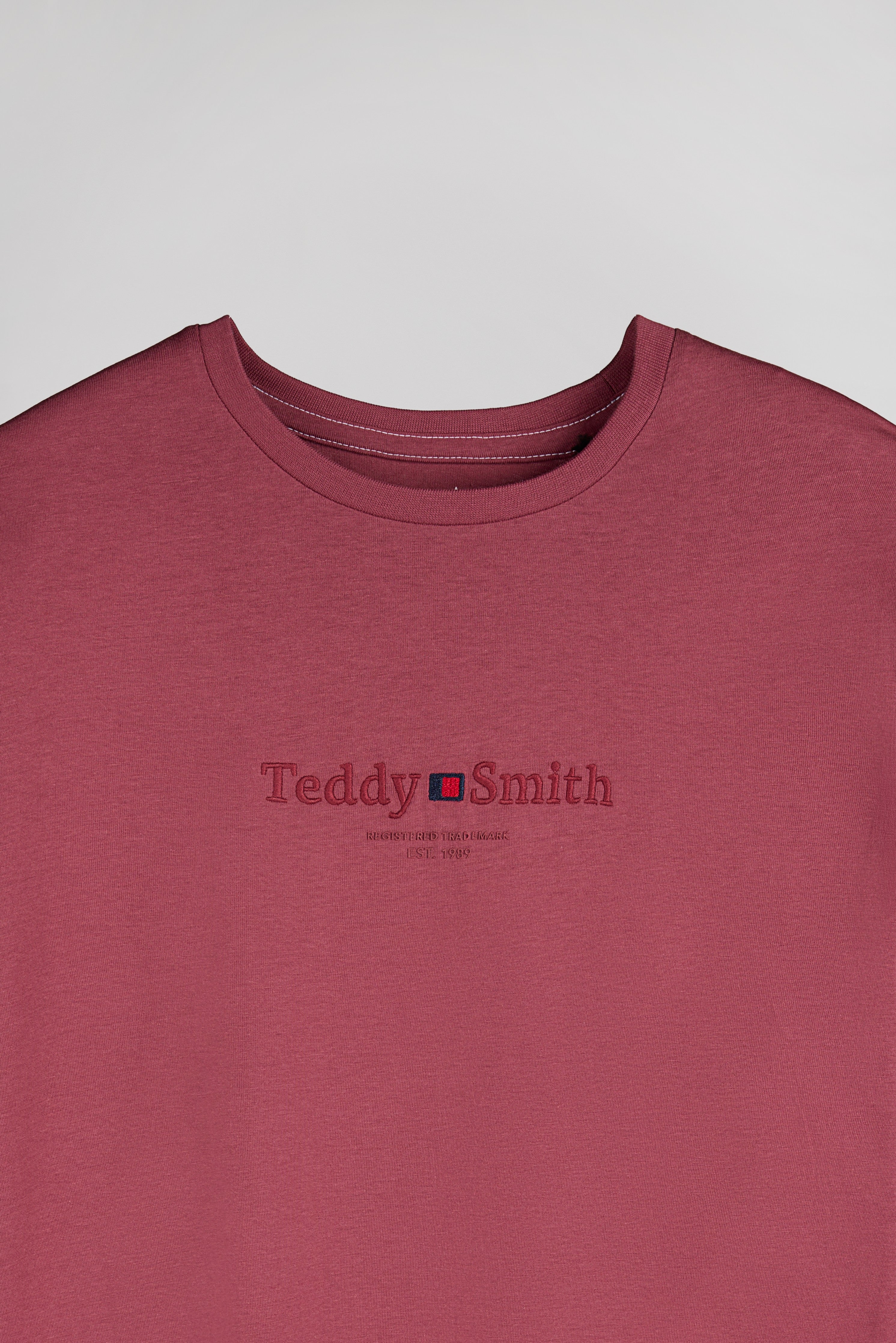 Teddy Smith T-Jim MC t-shirt framboise foncé homme col rond