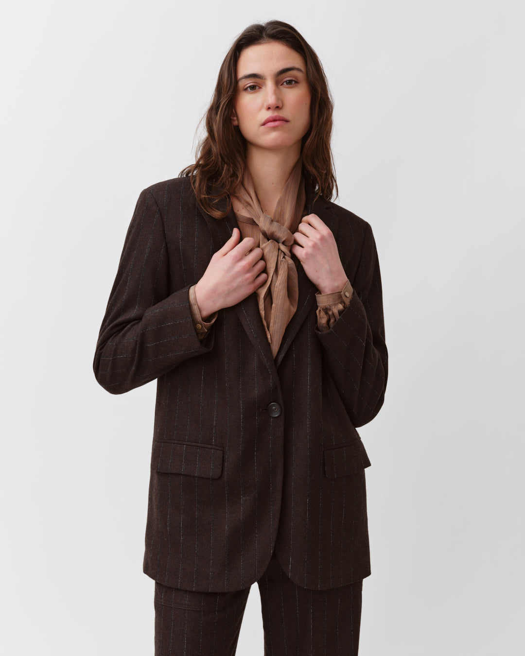 DIEGA Vouzio veste chocolat à rayures