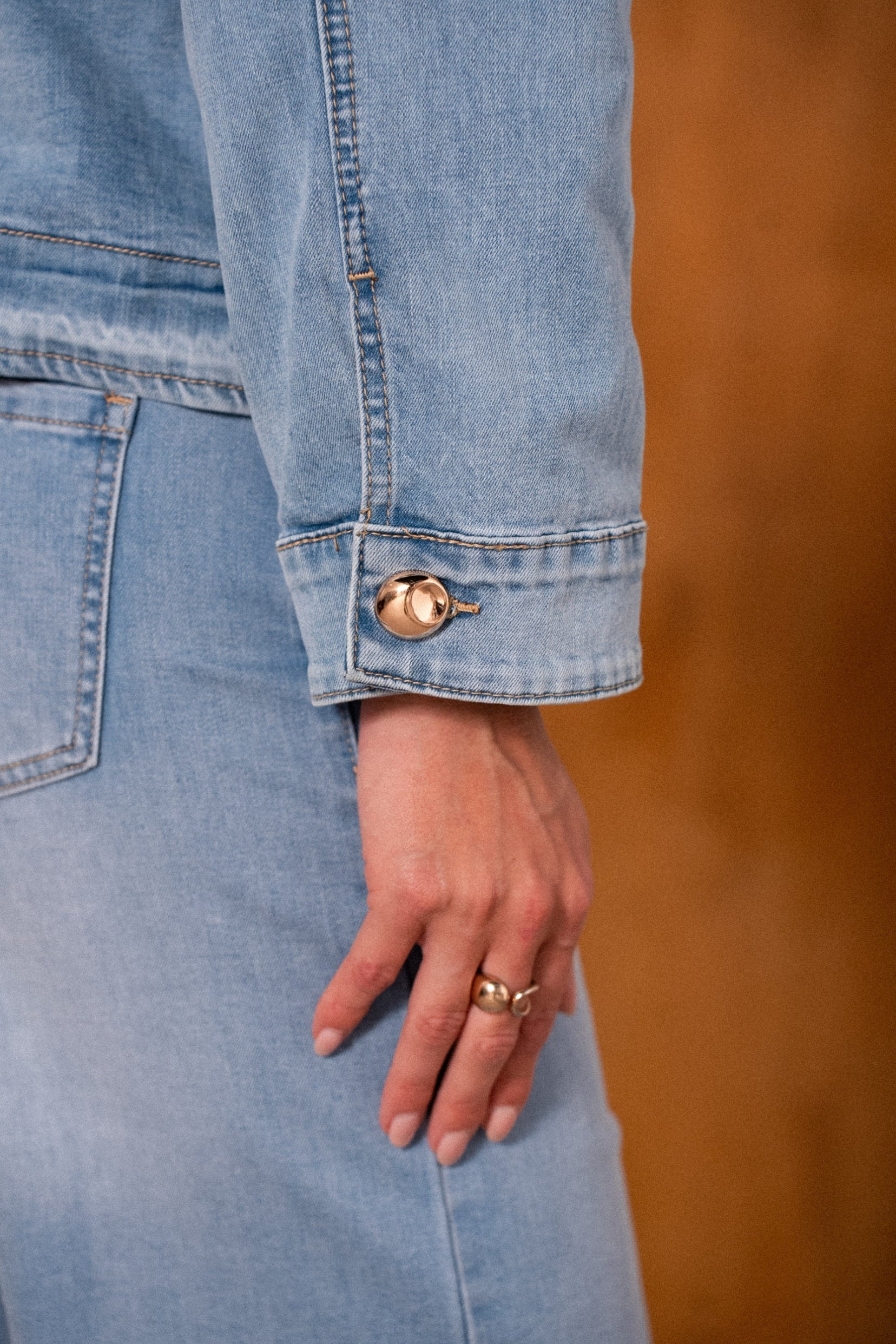 Maison Onado Clarisse veste denim délavé coupe droite
