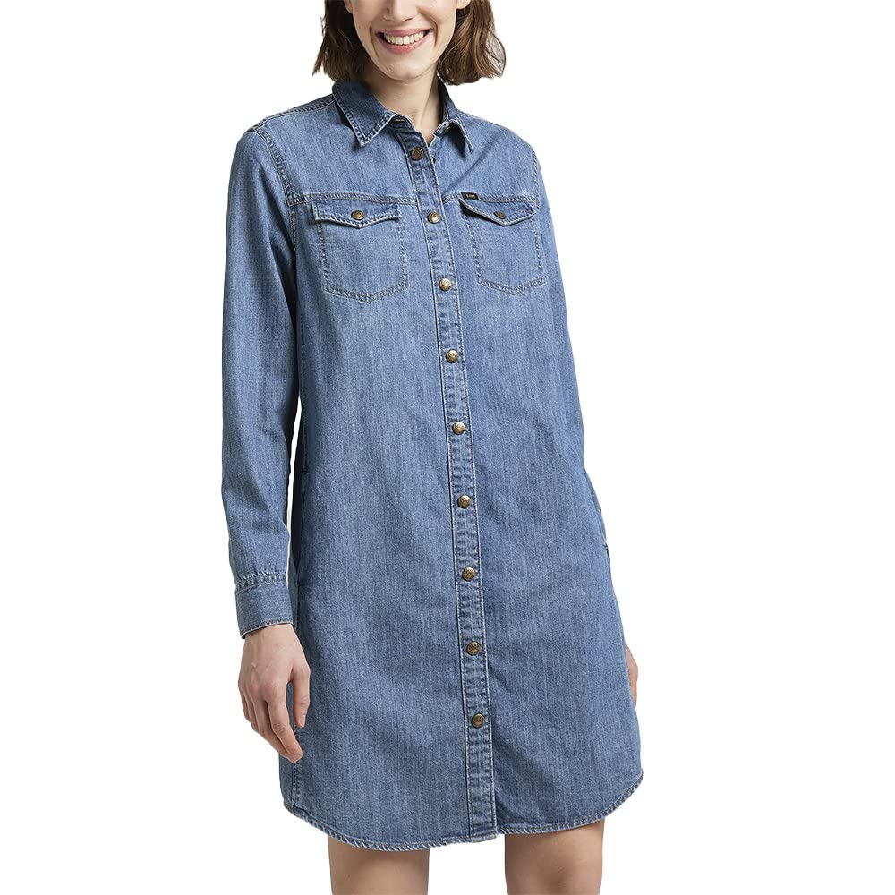Lee Robe Chemise robe femme XL denim extensible délavé