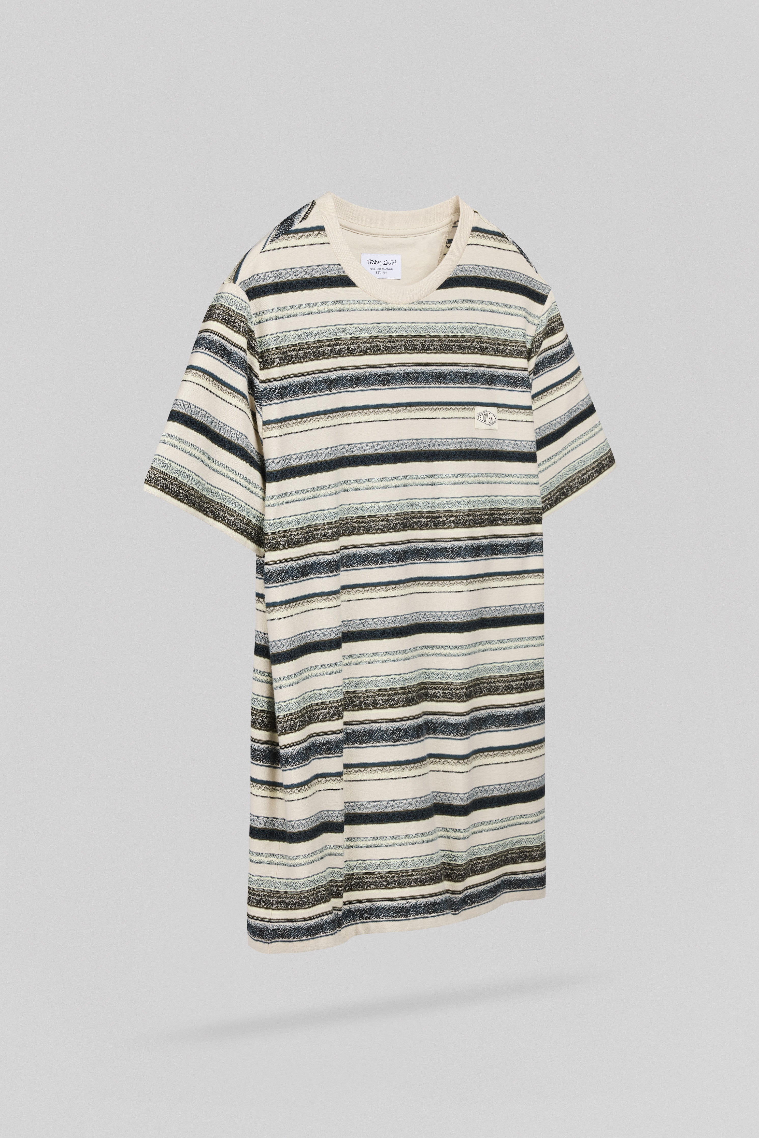 Teddy Smith T-Mateo MC T-shirt rayé crème