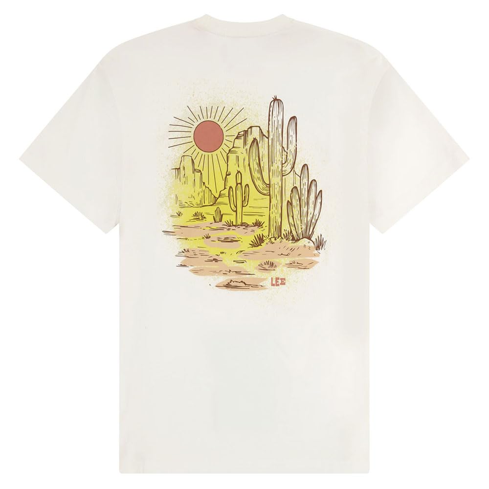 Lee Relaxed Graphic Tee t-shirt homme XL écru coton