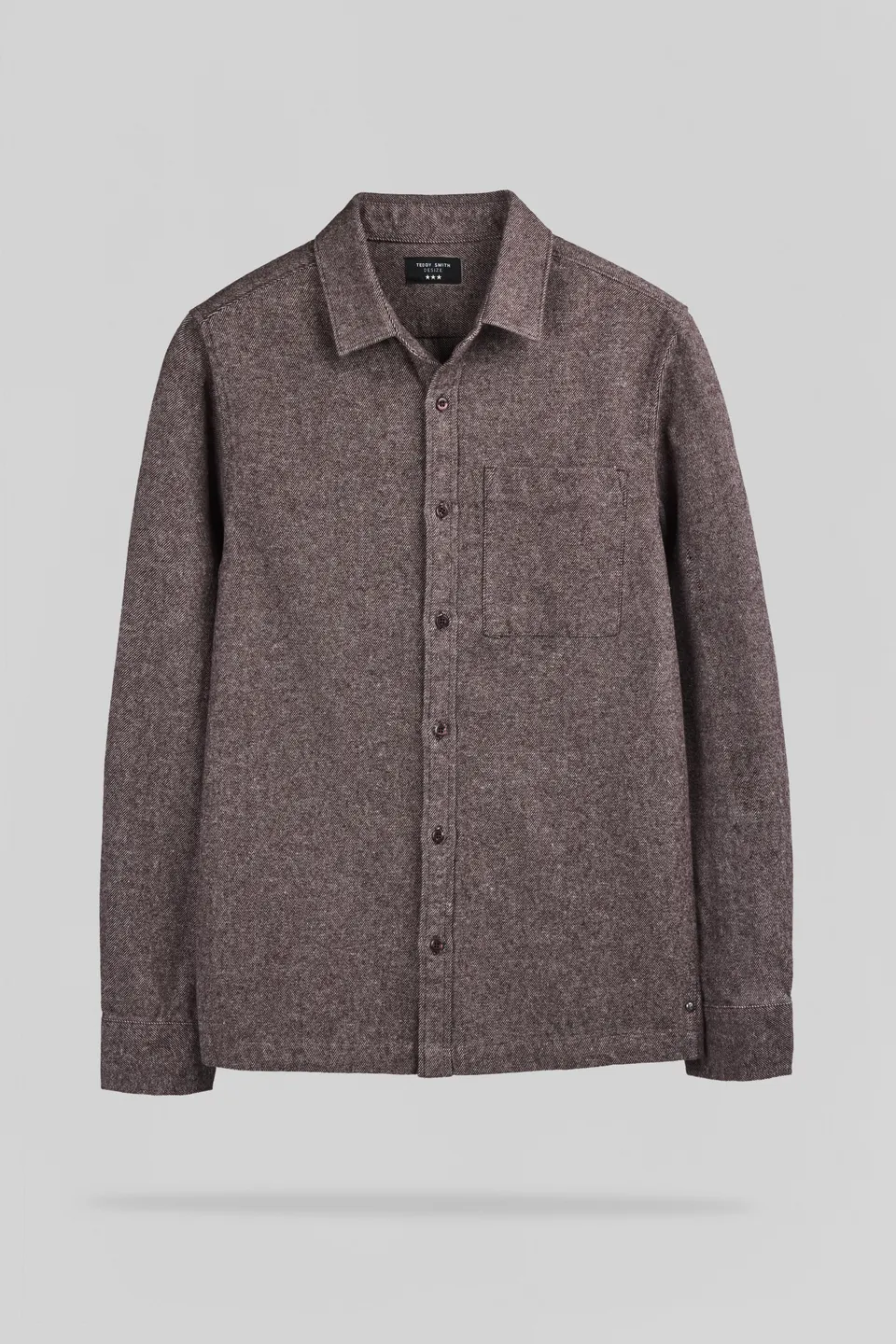 Teddy Smith C-Scott ML chemise flanelle marron prune coton