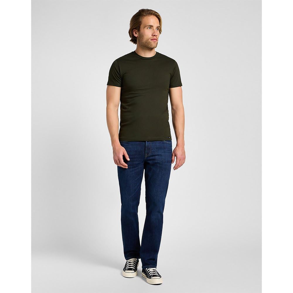 Lee Twin Pack Crew t-shirt homme M lot 2 olive coupe ajustée