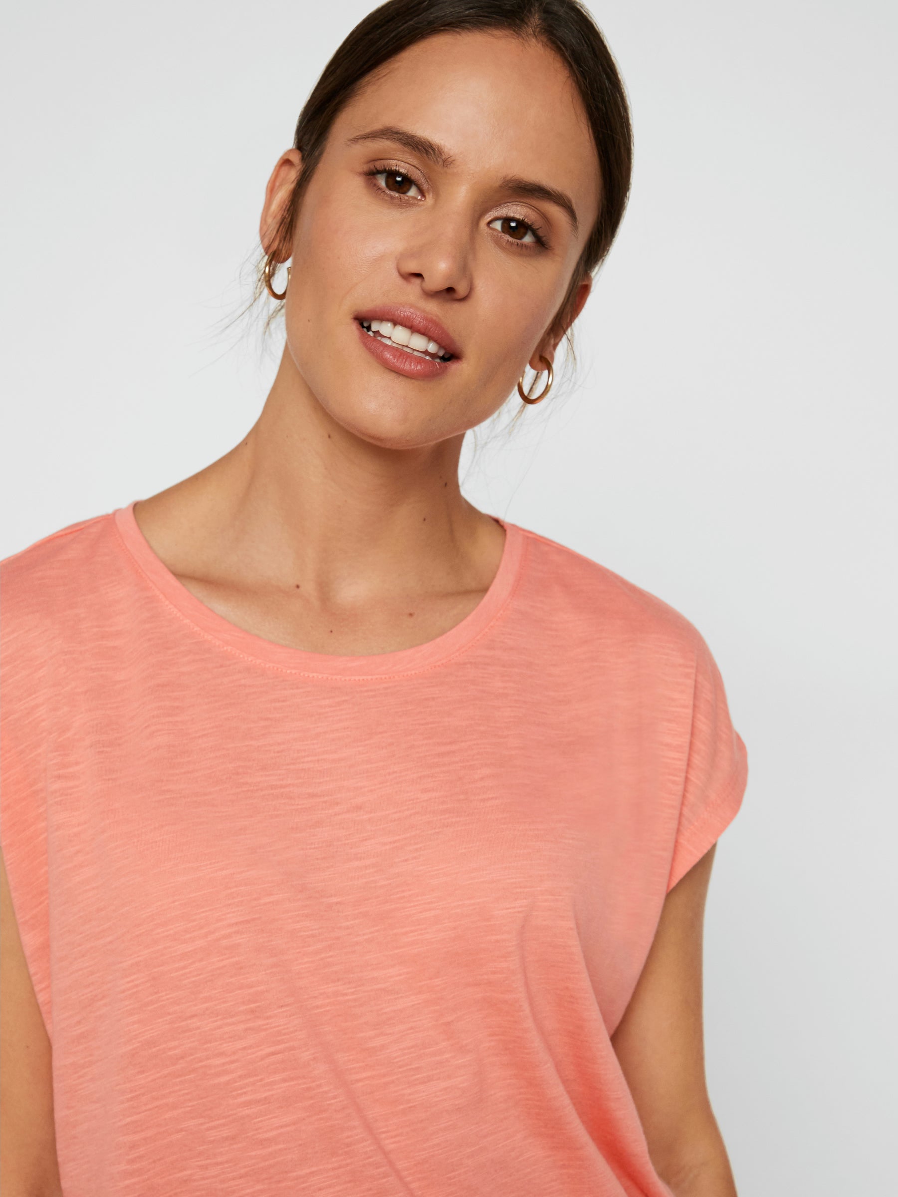 Noisy May t-shirt oversize col rond ourlet arrondi