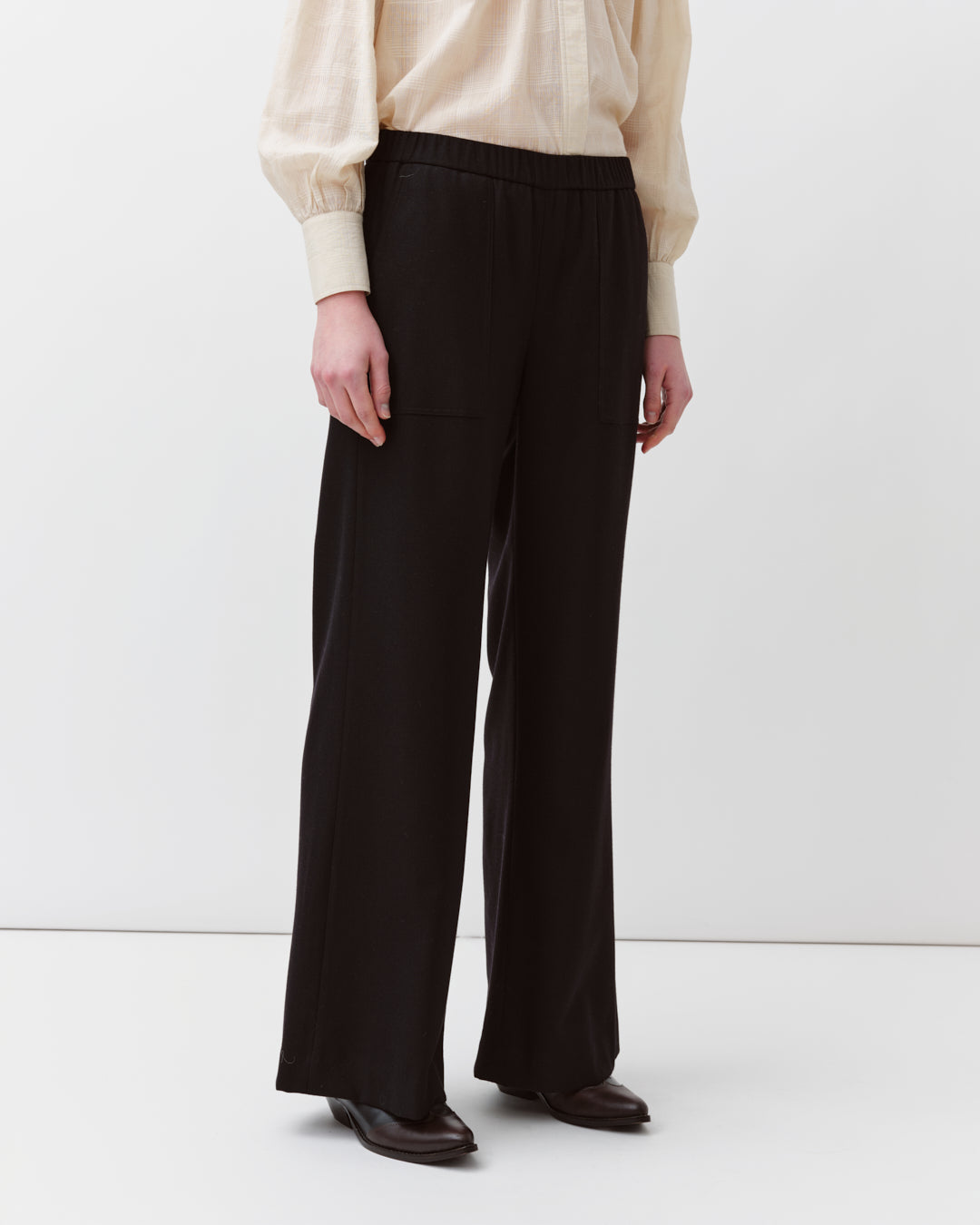 DIEGA PERILLO pantalon noir coupe large élastiquée