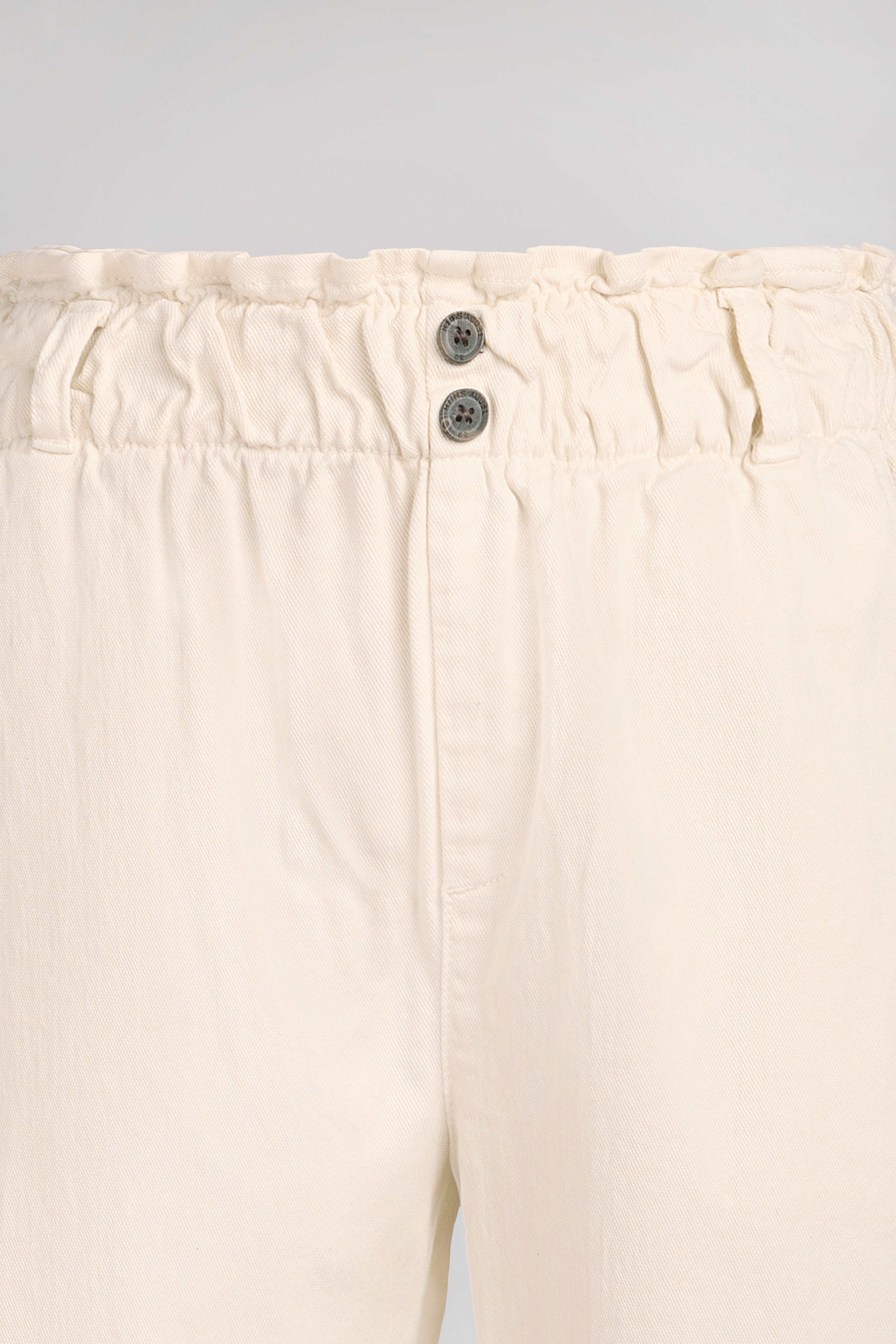 Teddy Smith P-Paperbag Pantalon Femme Blanc Taille Haute