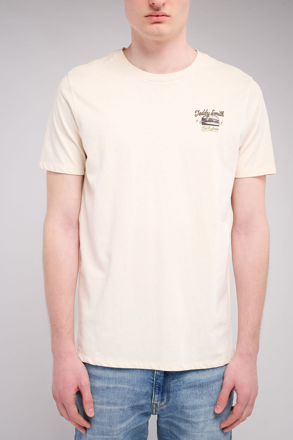 Teddy Smith T-Dinner MC t-shirt homme crème